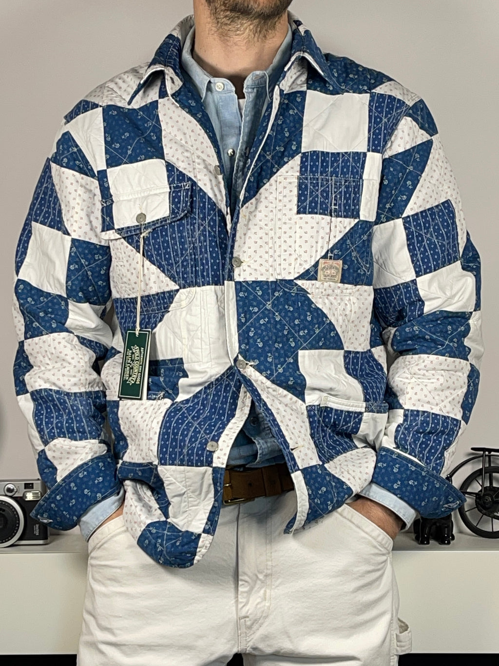 Polo Country Ralph Lauren Patchwork Cotton &amp; Linen Overshirt Jacket (2022)