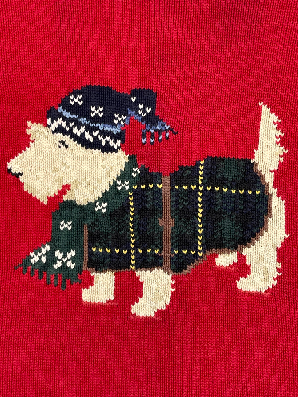 Lauren Ralph Lauren Pullover mit Hundemotiv und Trichterhals (Vintage)