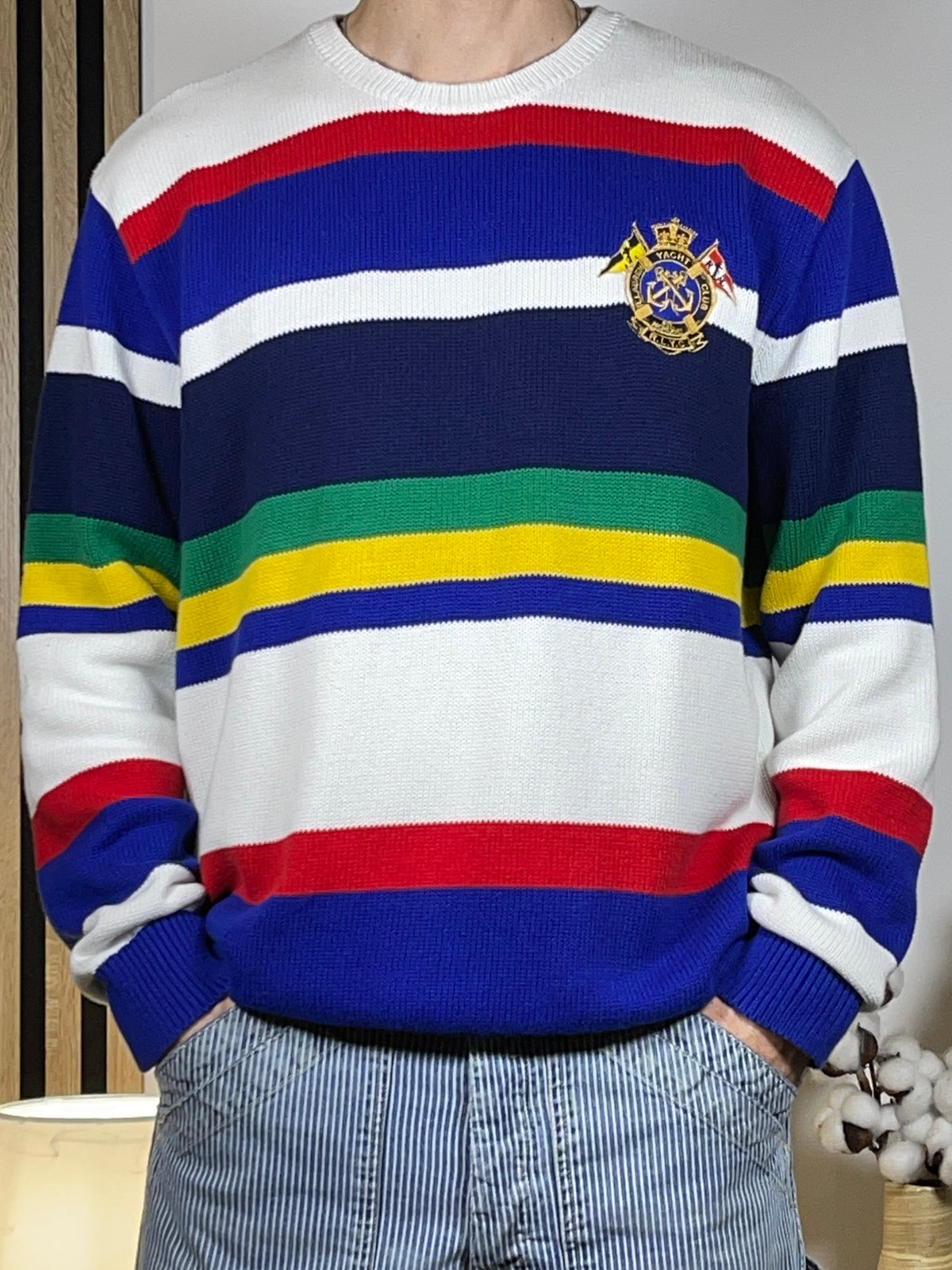 Polo Ralph Lauren Nautical-Inspired Striped Cotton Sweater XL