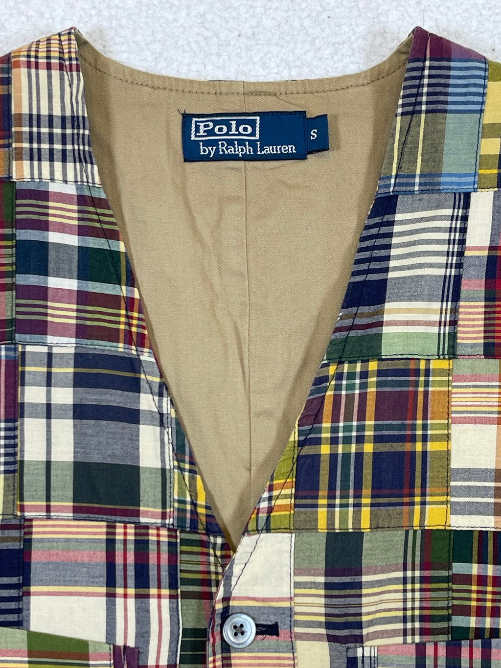 Polo by Ralph Lauren Polo Soft Madras Patchwork Vest (Vintage)