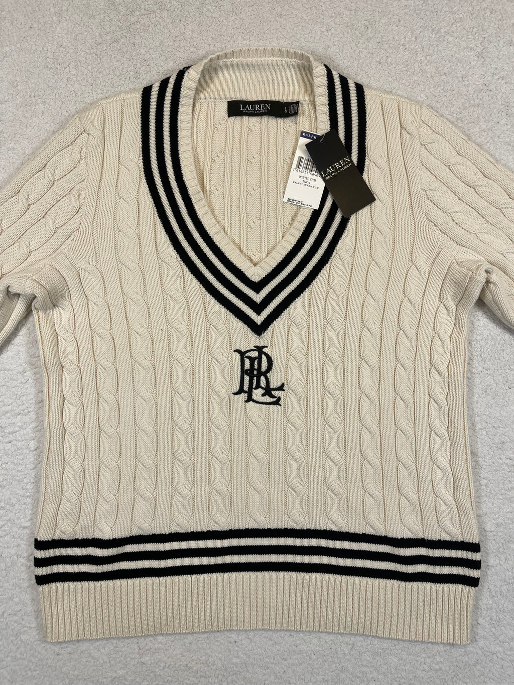 Lauren Ralph Lauren LRL Crest Cable-Knit Cricket Sweater (2024)