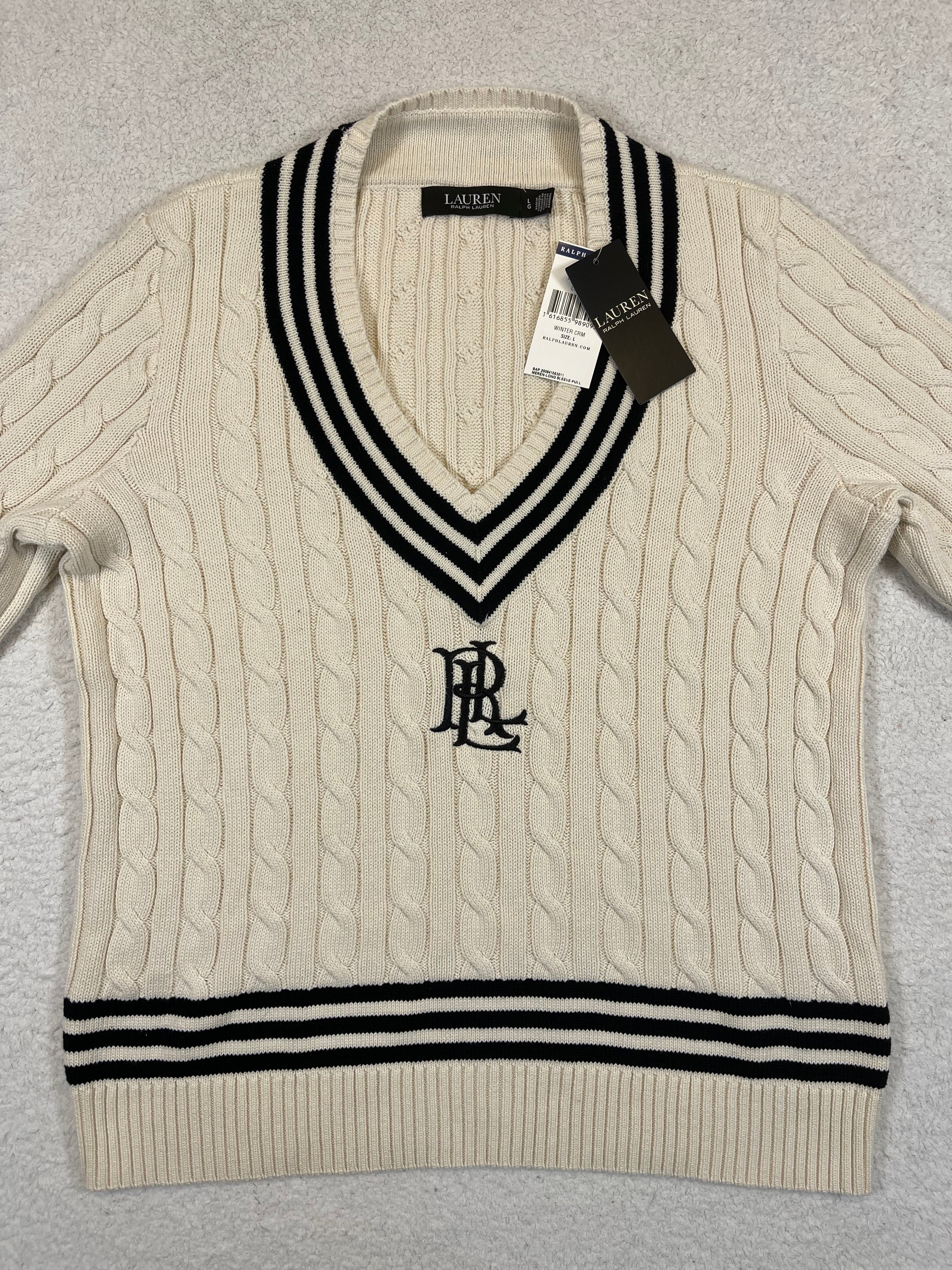 Lauren Ralph Lauren LRL Crest Cable-Knit Cricket Sweater (2024)