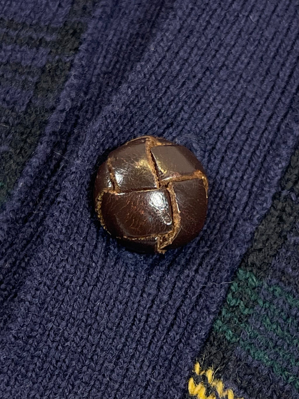 Polo by Ralph Lauren Vintage Tartan Lambswool & Suede Cardigan S