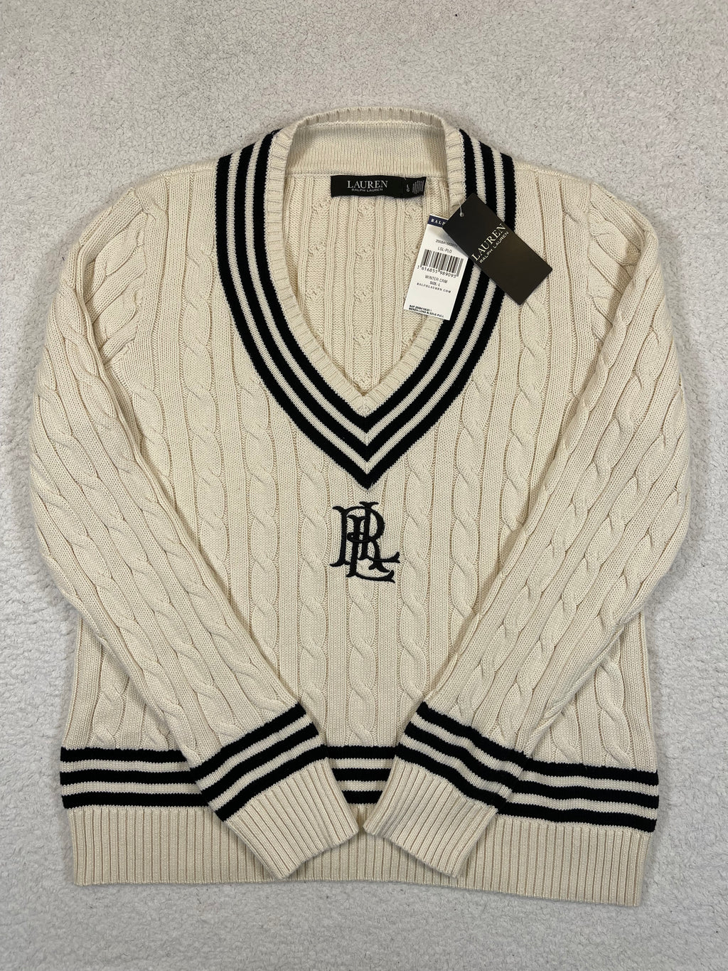 Lauren Ralph Lauren LRL Crest Cable-Knit Cricket Sweater (2024)