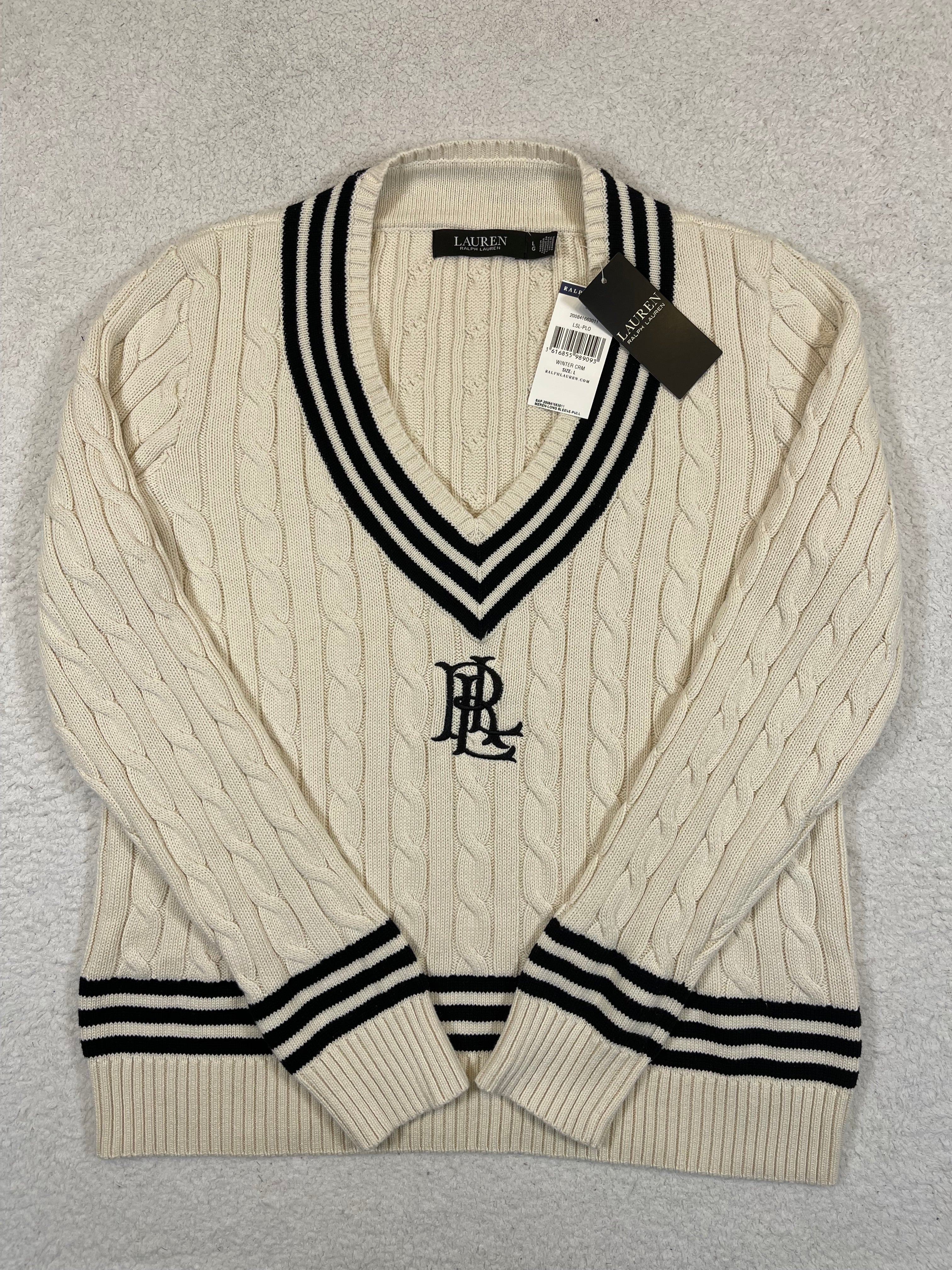 Lauren Ralph Lauren LRL Crest Cable-Knit Cricket Sweater (2024)