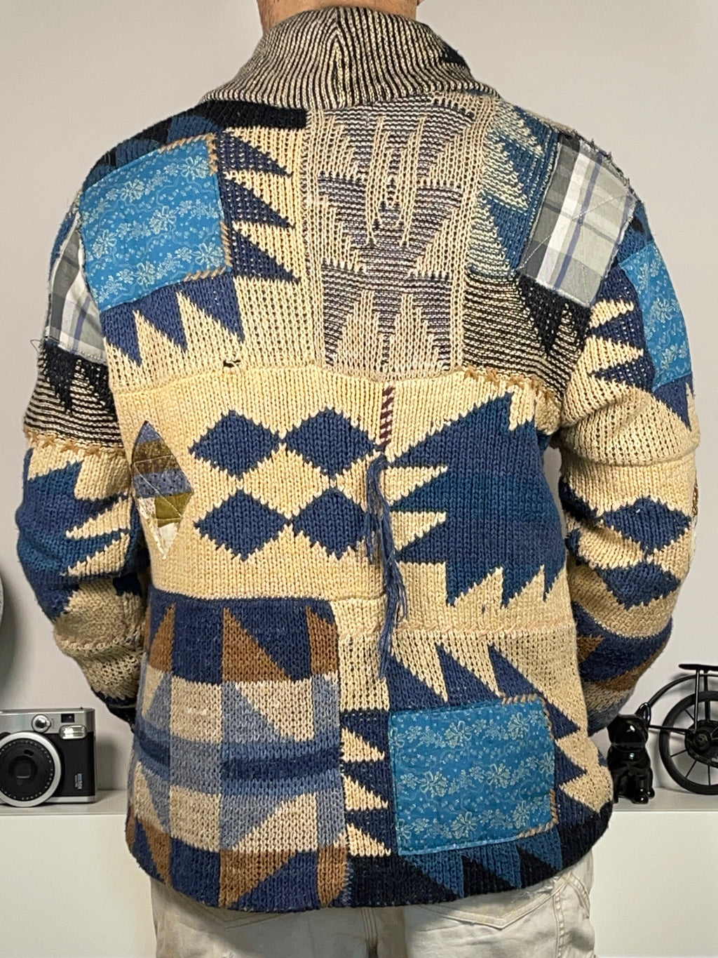 Ralph Lauren Denim & Supply Patchwork Shawl Collar Cardigan (Vintage 2000s)