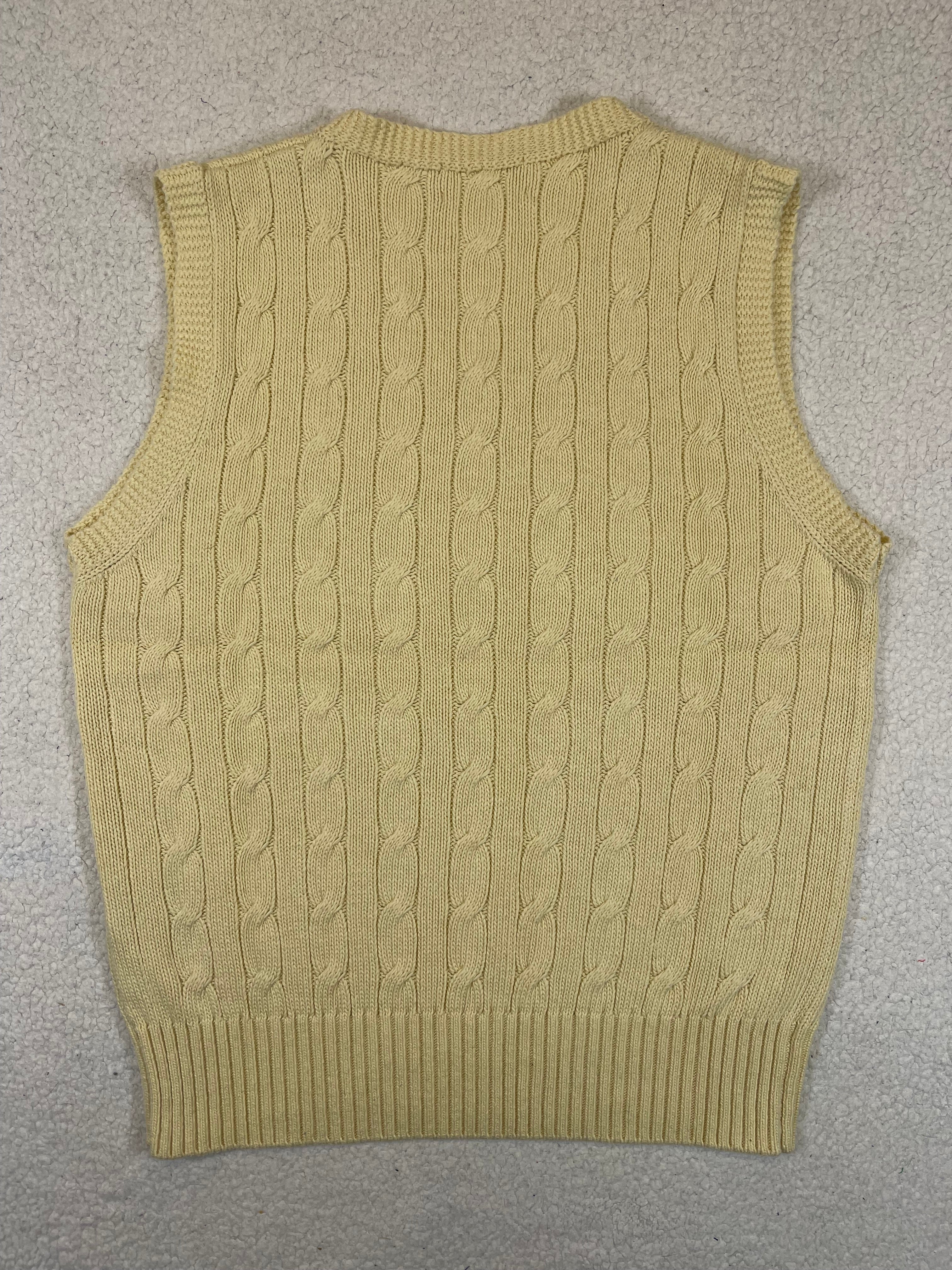 Polo Ralph Lauren UK Cable-Knit Cotton & Cashmere Sweater Vest (Vintage 2000s)