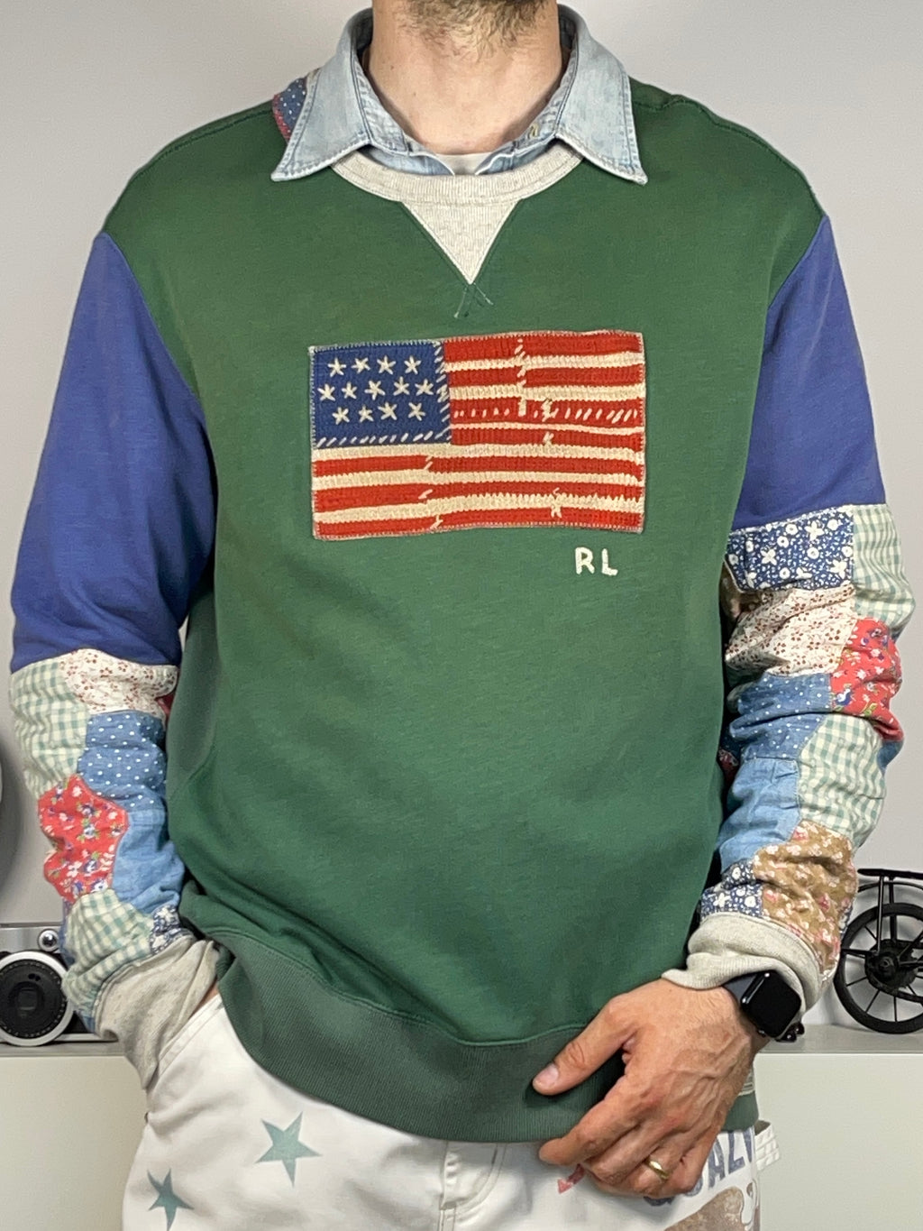 Polo Ralph Lauren Patchwork Flag Fleece Sweatshirt (2022)