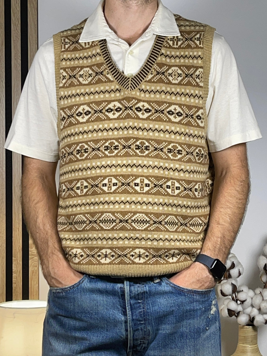 Polo by Ralph Lauren Vintage Fair Isle Cotton & Cashmere Sweater Vest