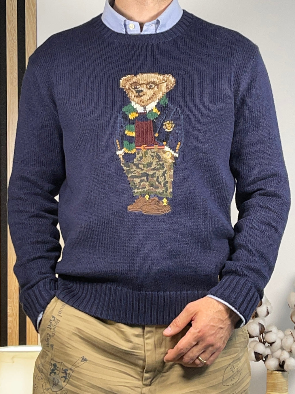 Polo Ralph Lauren Polo Bear Preppy Cotton & Linen Sweater S