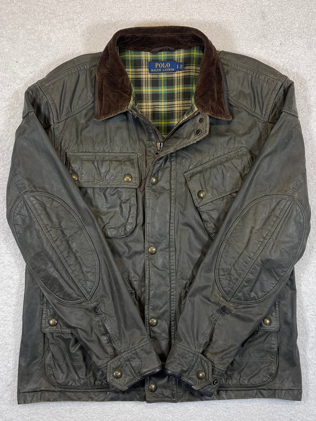 Polo Ralph Lauren Waxed Cotton Motorcycle Jacket L