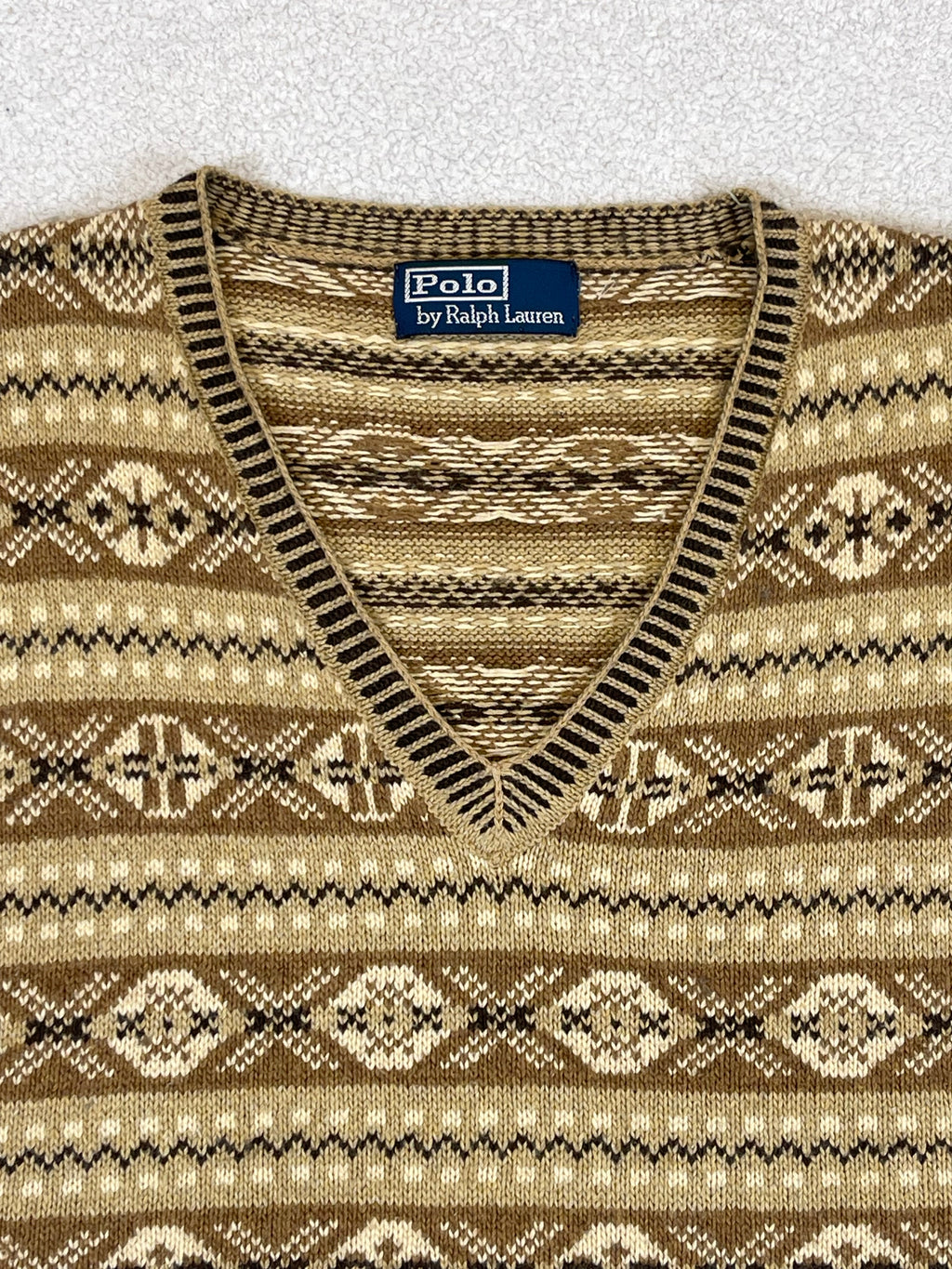 Polo by Ralph Lauren Vintage Fair Isle Cotton & Cashmere Sweater Vest