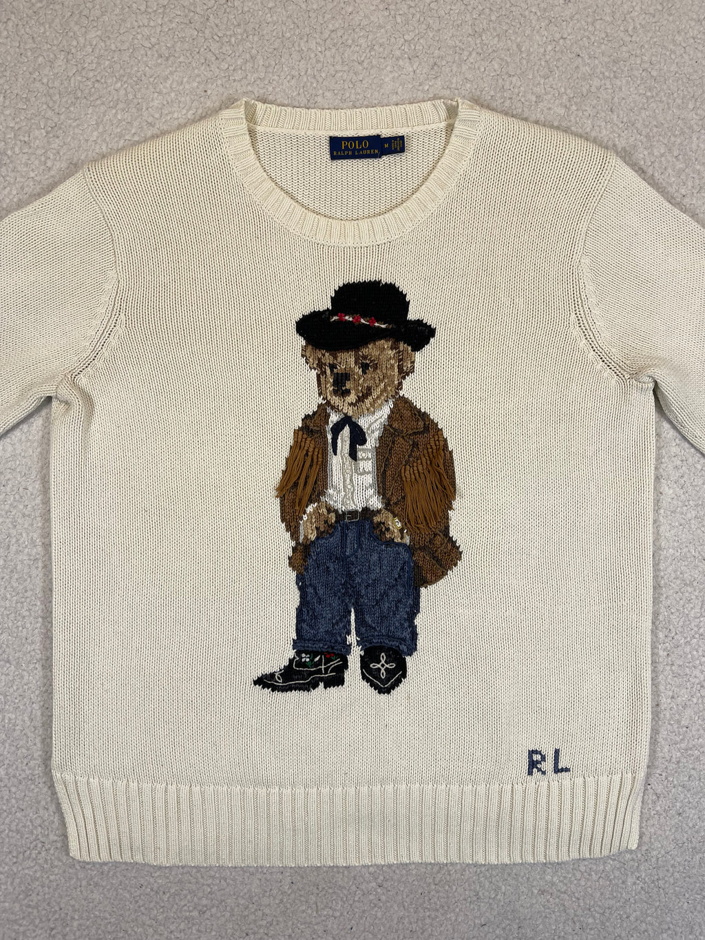 Polo Ralph Lauren Cowboy Polo Bear Cotton Sweater