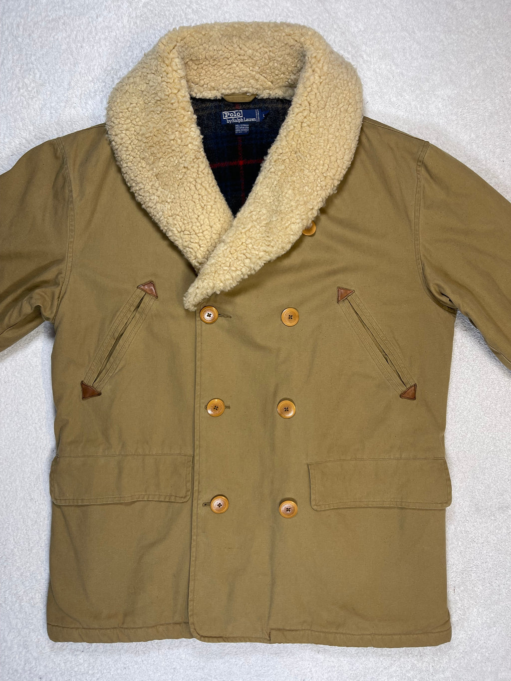 Polo by Ralph Lauren Vintage Shearling-Collar Canvas Ranch Coat