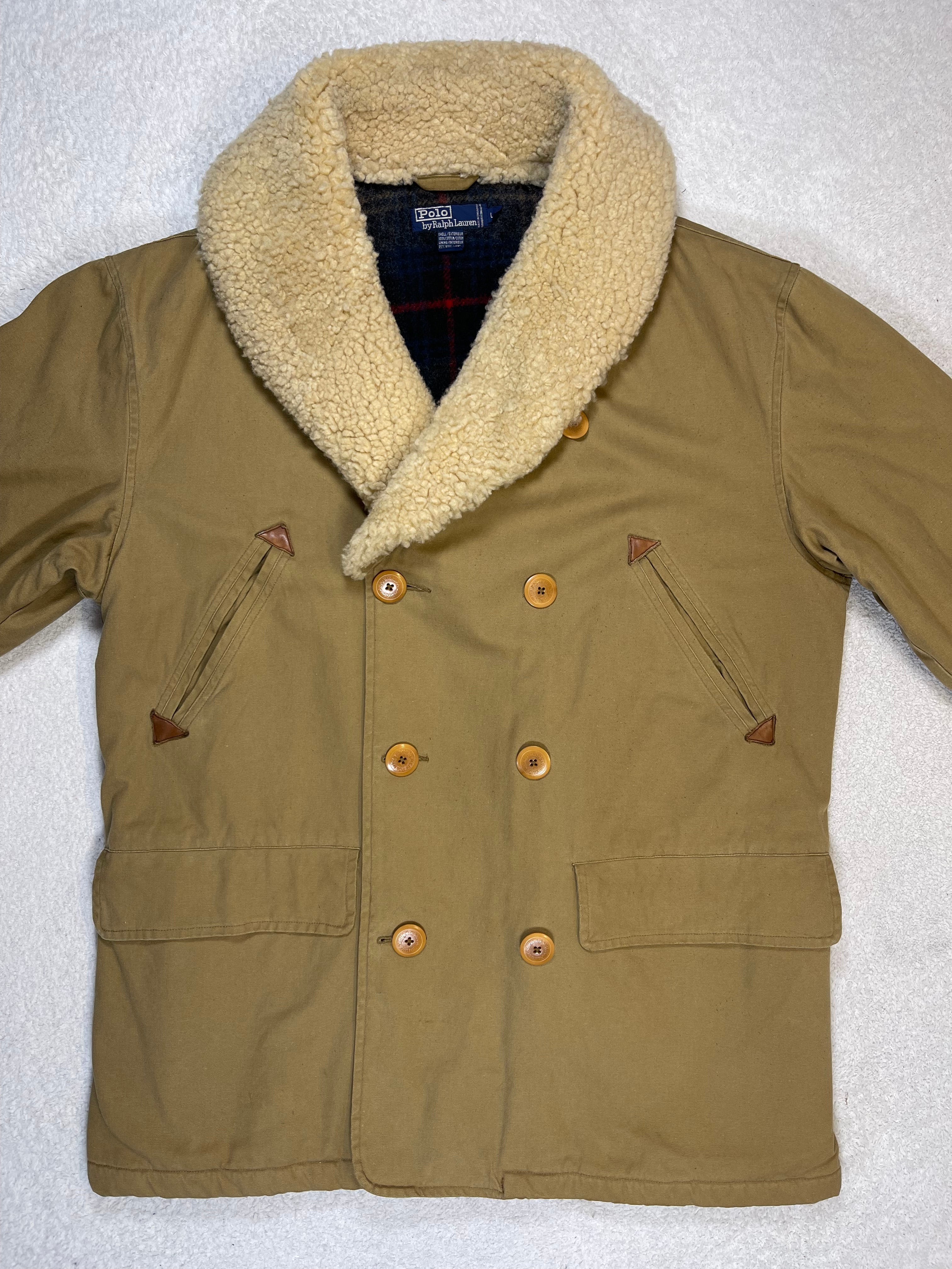 Polo by Ralph Lauren Vintage Shearling-Collar Canvas Ranch Coat