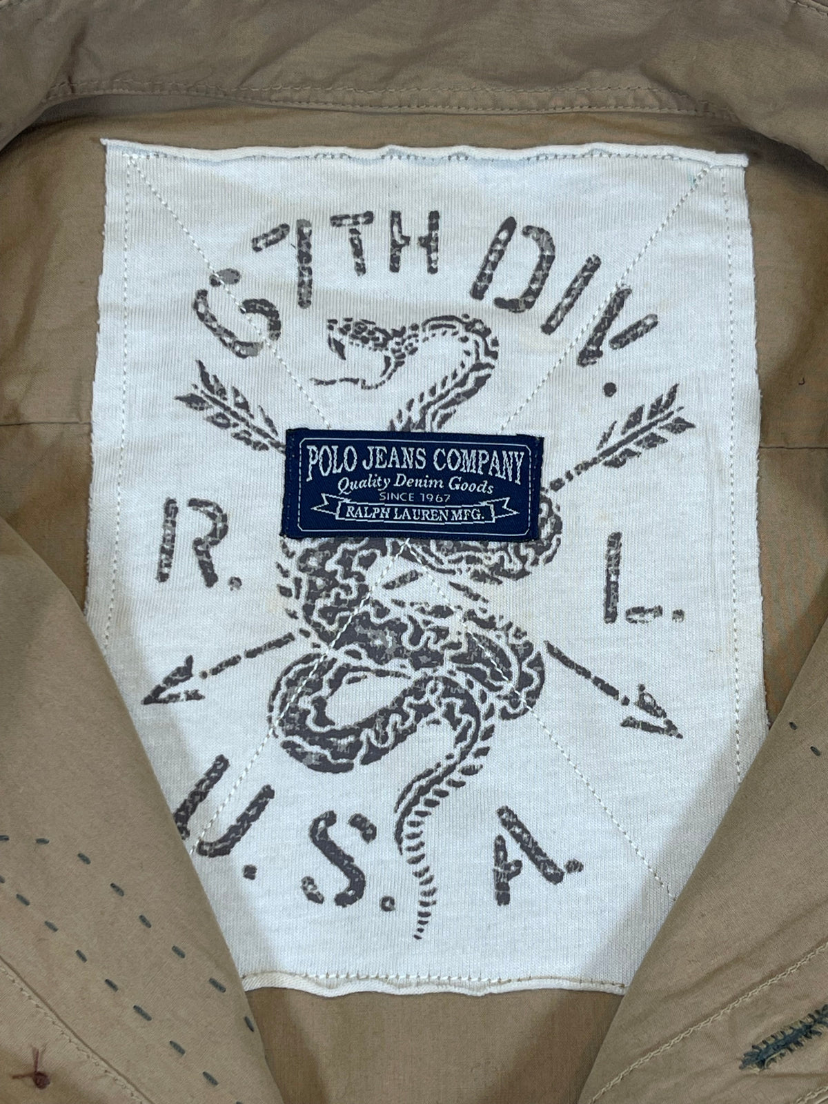 Ralph Lauren Polo Jeans Company Vintage Surplus Patch Cotton Twill Shirt