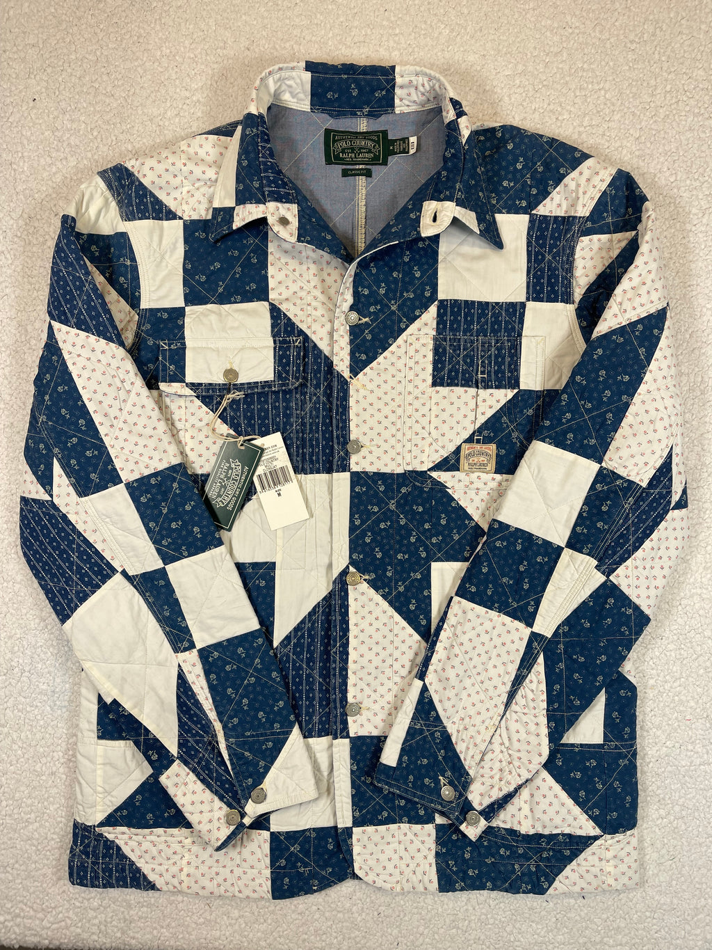 Polo Country Ralph Lauren Patchwork Cotton &amp; Linen Overshirt Jacket (2022)