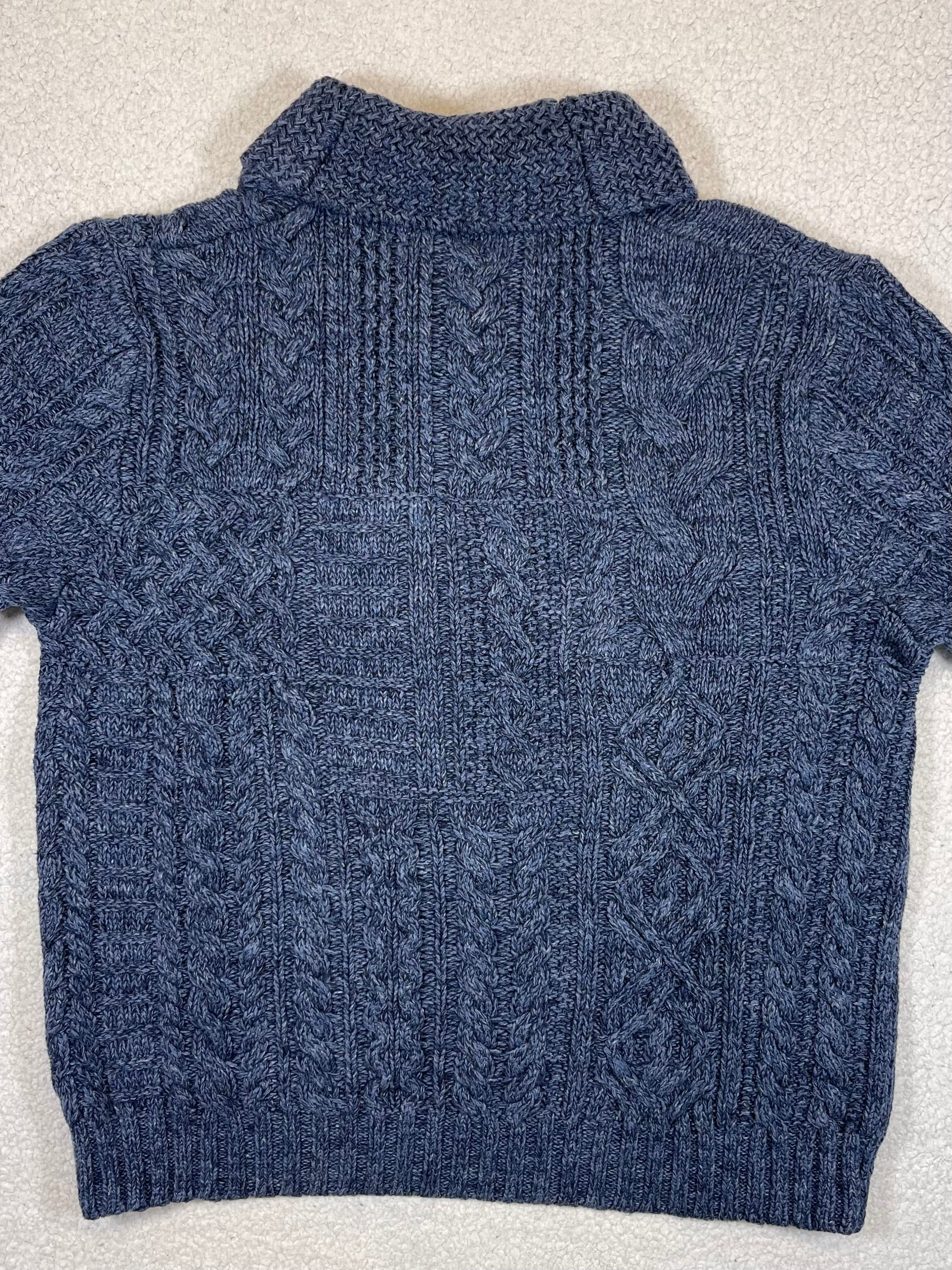 Denim & Supply Ralph Lauren Aran Knit Shawl Collar Flag Sweater (2021)