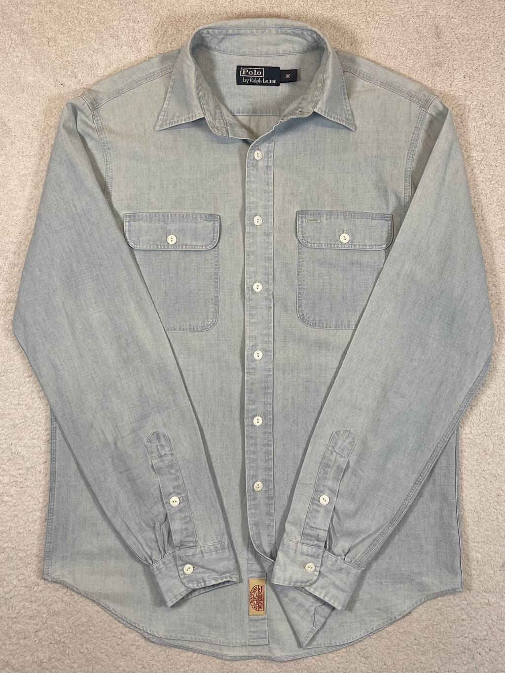Polo by Ralph Lauren Vintage Patterned Chambray Workwear Shirt