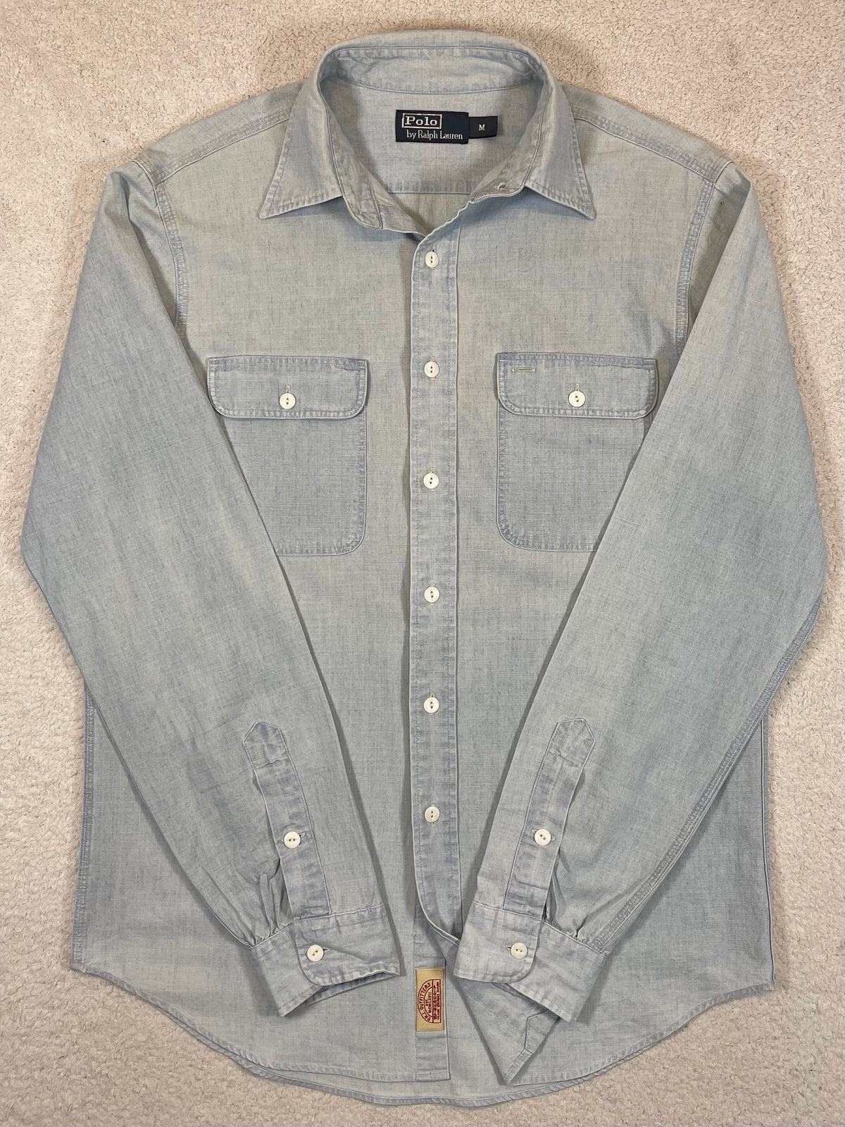 Polo by Ralph Lauren Vintage Patterned Chambray Workwear Shirt