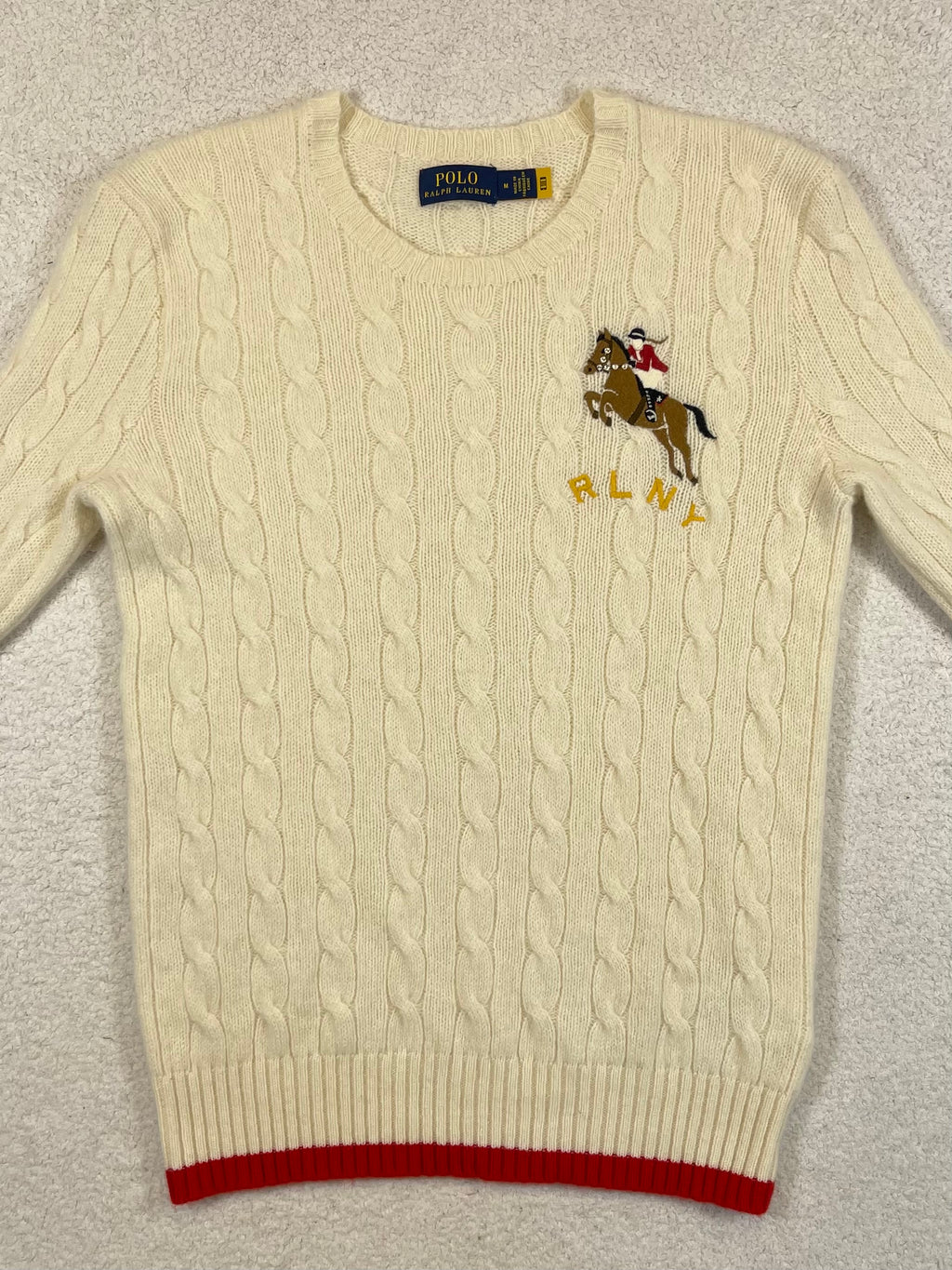 Polo Ralph Lauren RLNY Cable-Knit Wool & Cashmere Sweater M