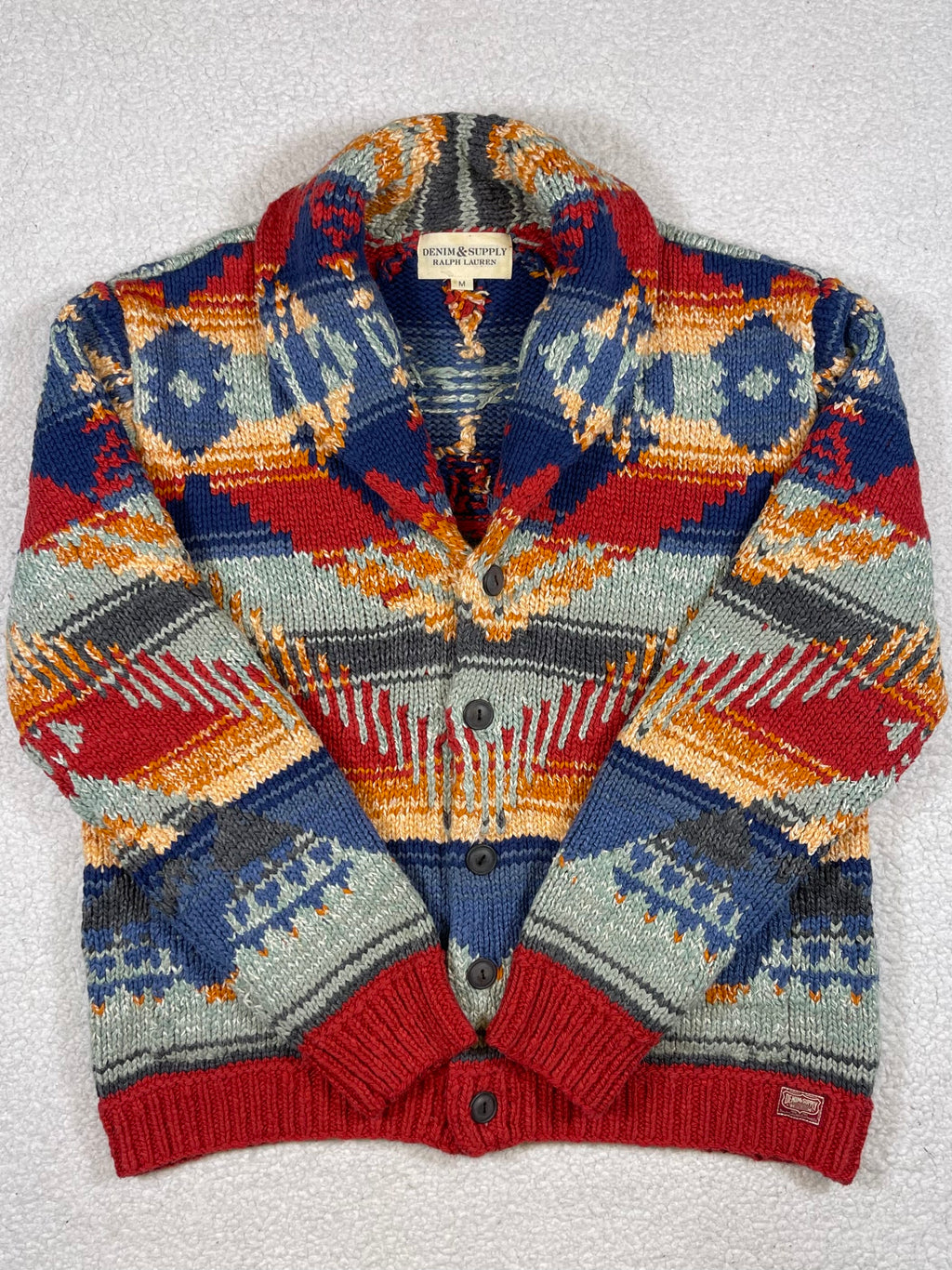 Denim & Supply Ralph Lauren Aztec Cotton Blend Cardigan (Vintage)
