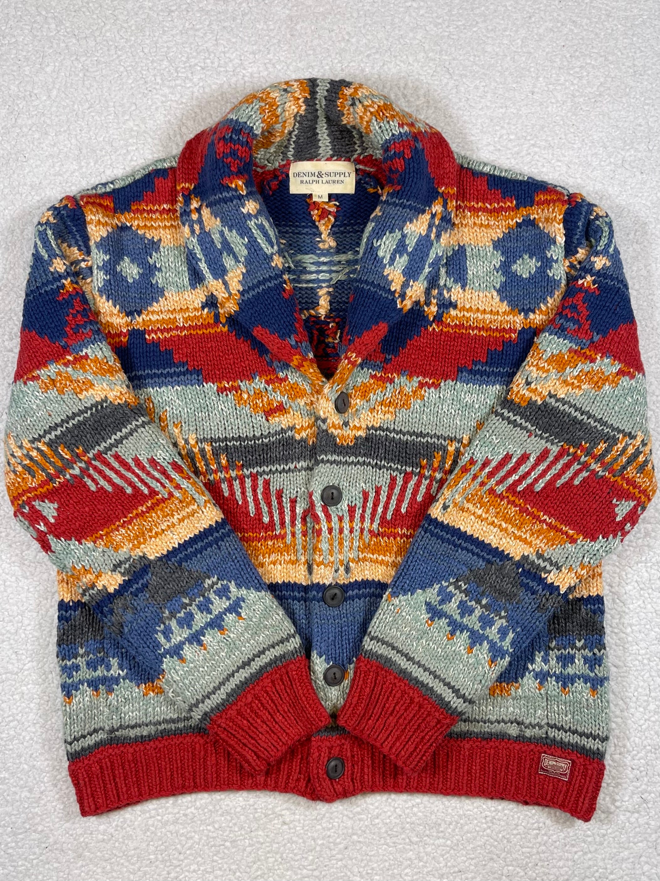 Denim & Supply Ralph Lauren Aztec Cotton Blend Cardigan (Vintage)