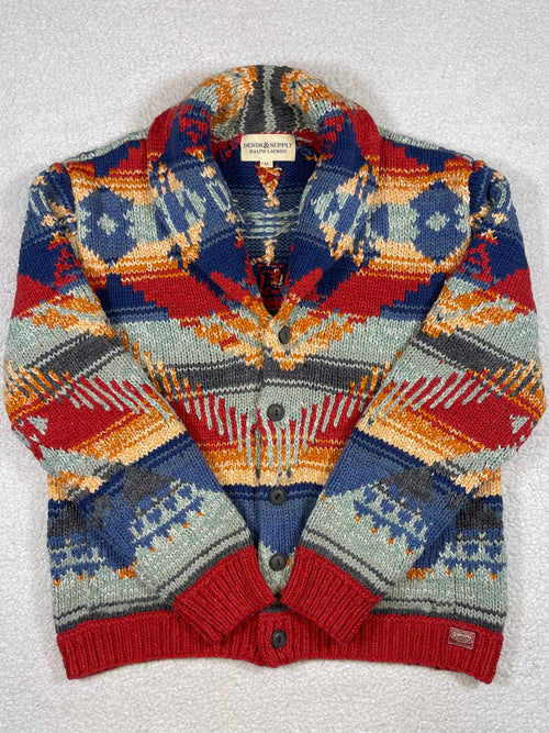 Denim & Supply Ralph Lauren Aztec Cotton Blend Cardigan (Vintage)