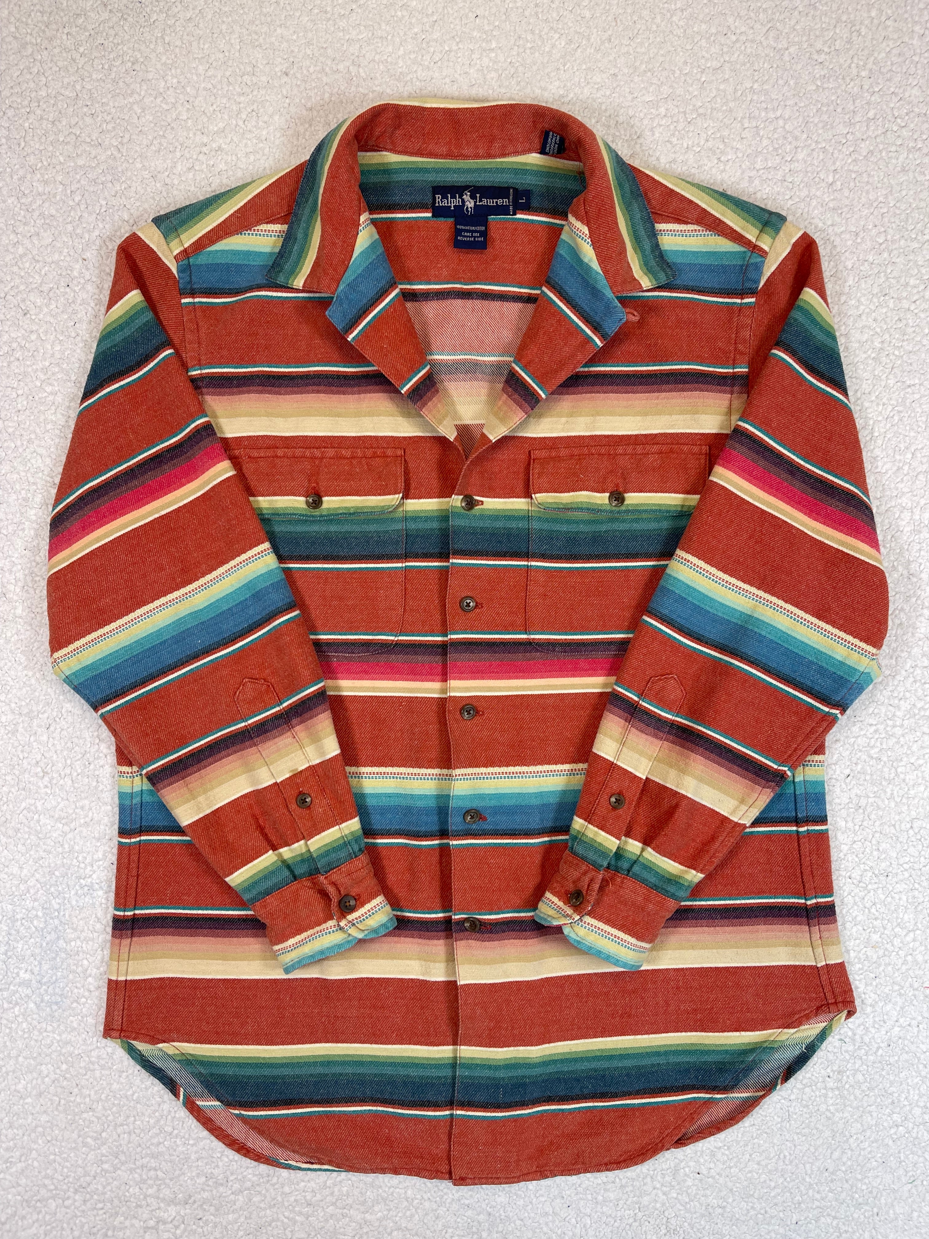 Ralph Lauren Aztec Madras Safari Shirt (Vintage 90s)