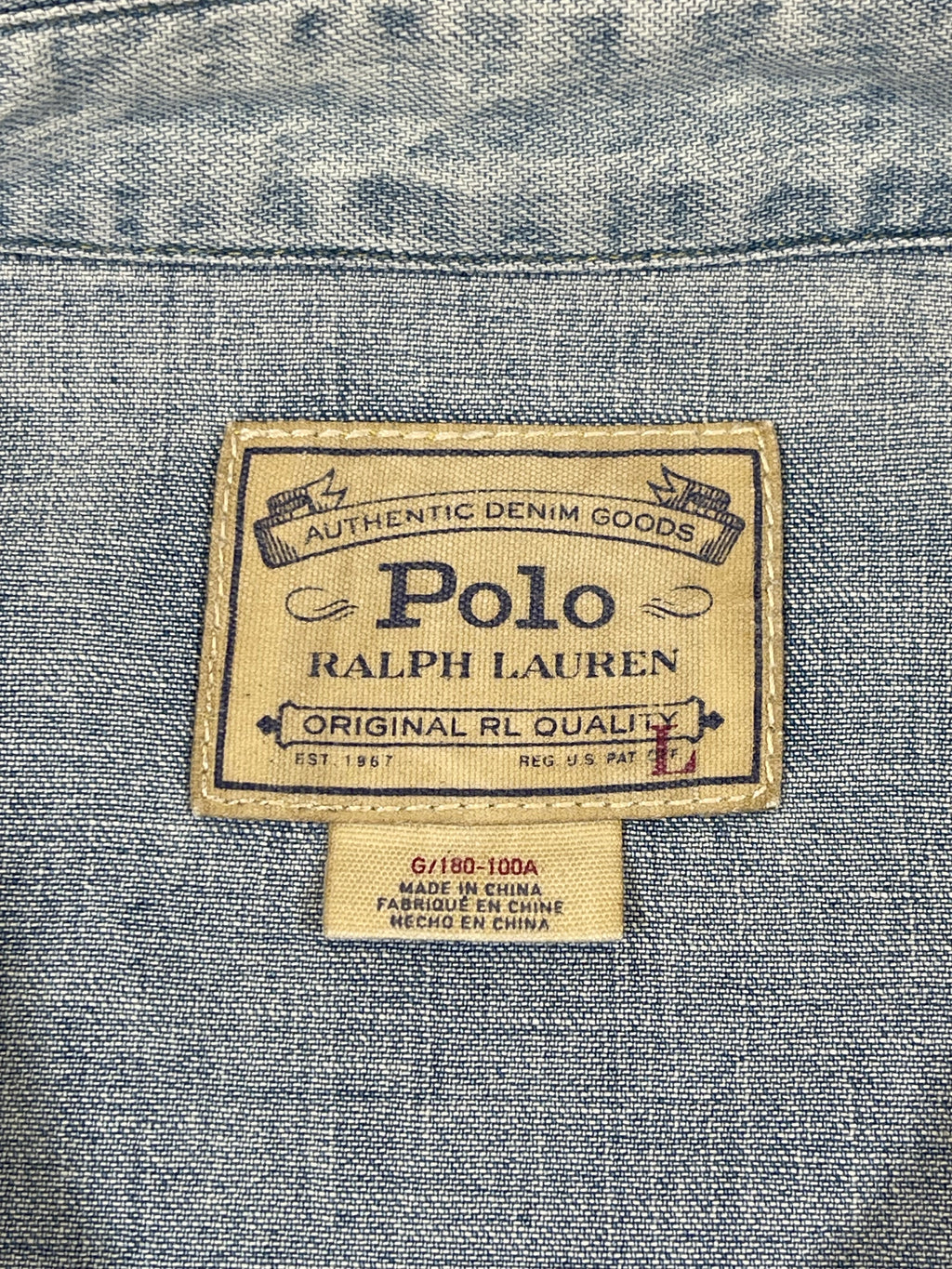 Polo Ralph Lauren Flag Western Aged Denim Shirt