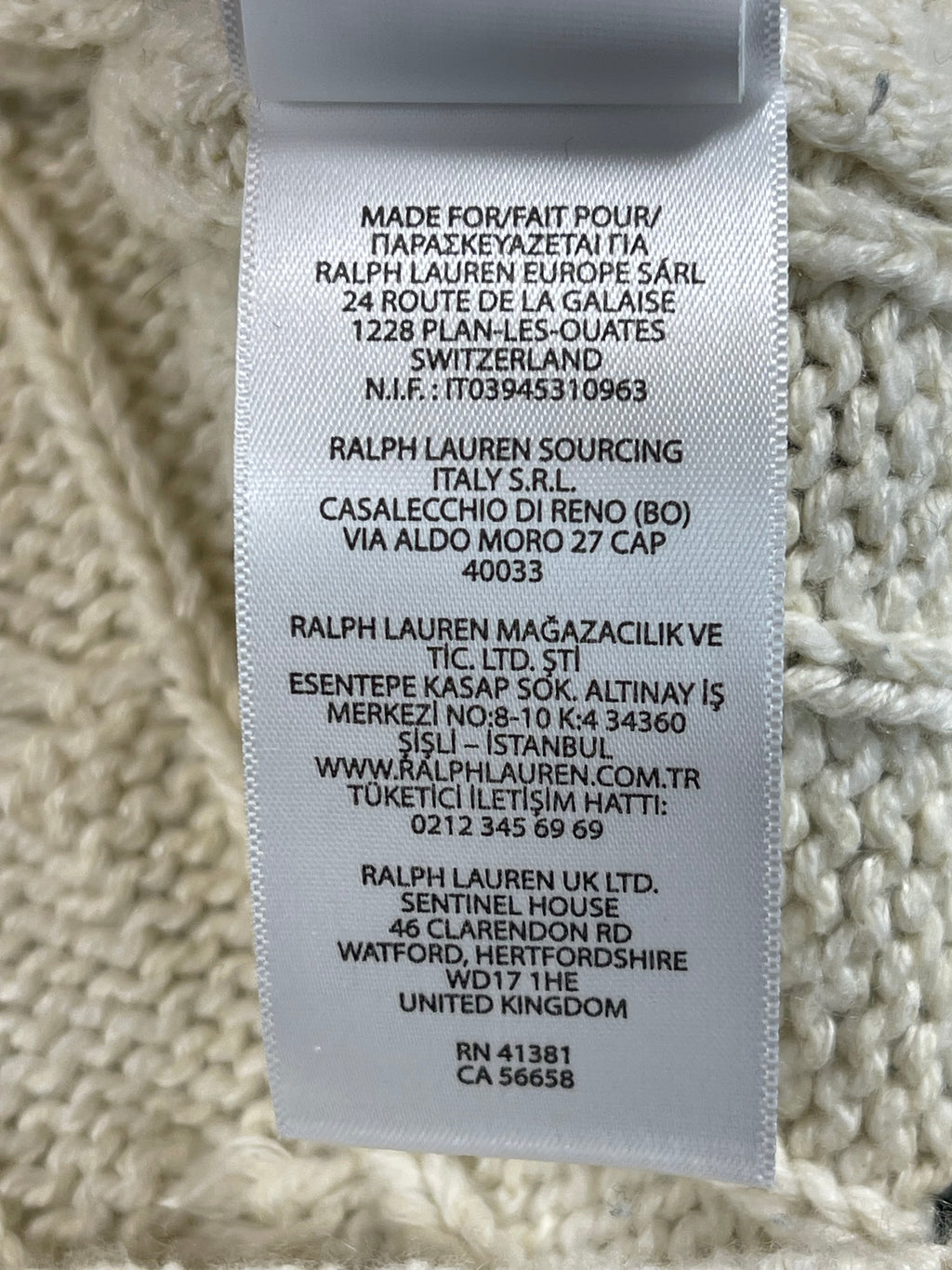 Polo by Ralph Lauren P-Wing Embroidered Cotton-Blend Cricket Sweater L