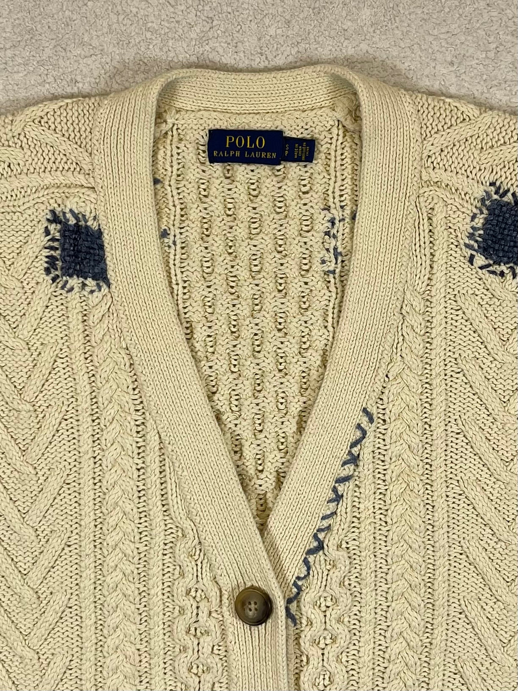 Polo Ralph Lauren Patchwork Aran-Knit Cardigan