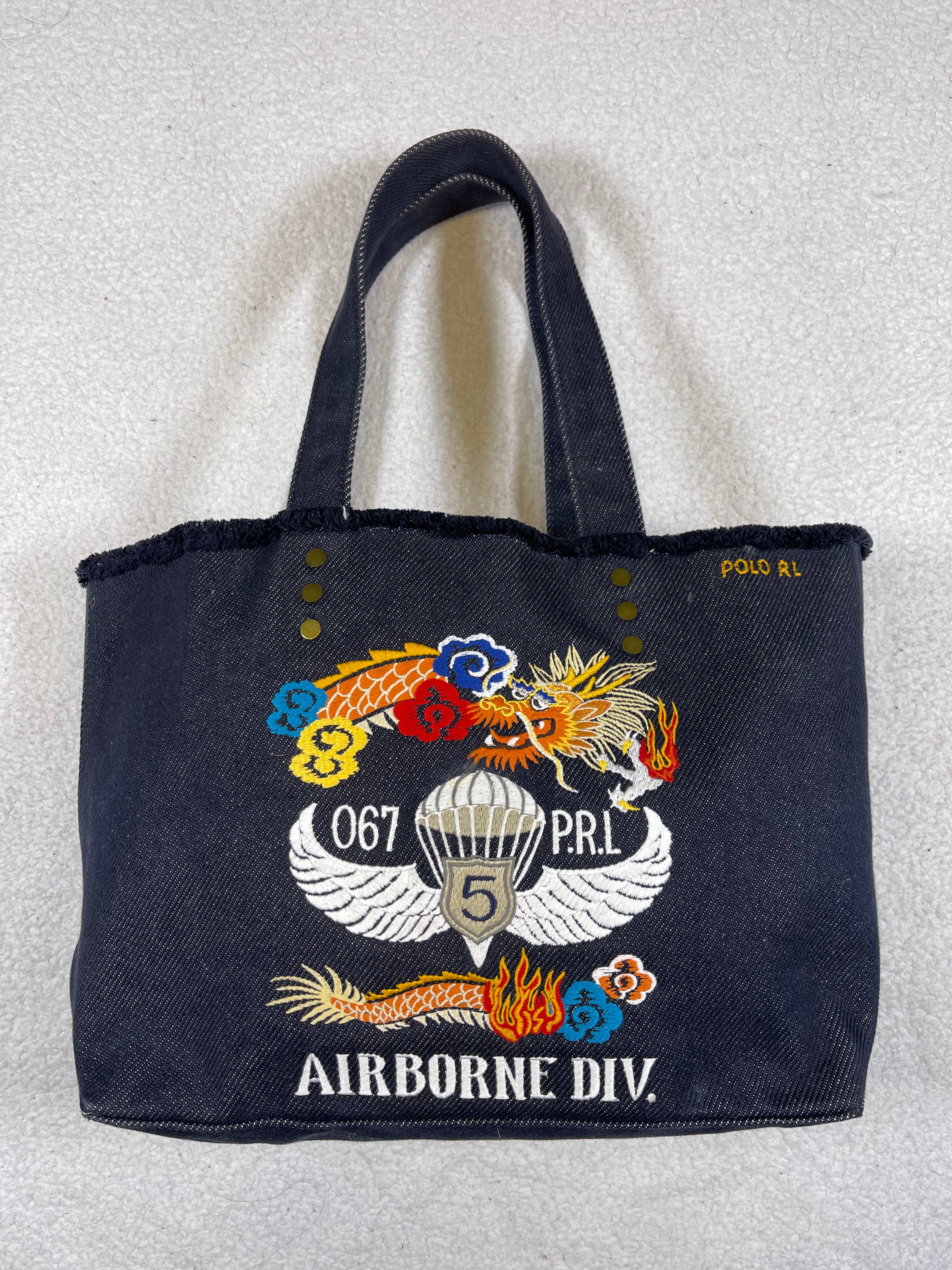 Polo Ralph Lauren Airborne Div. 5 Denim Tote Bag