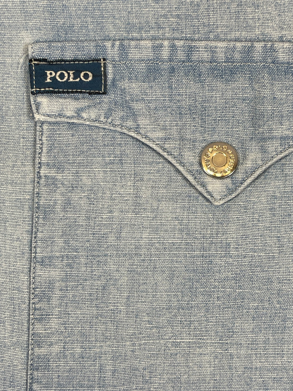 Polo by Ralph Lauren Vintage Patterned Chambray Western Shirt XL
