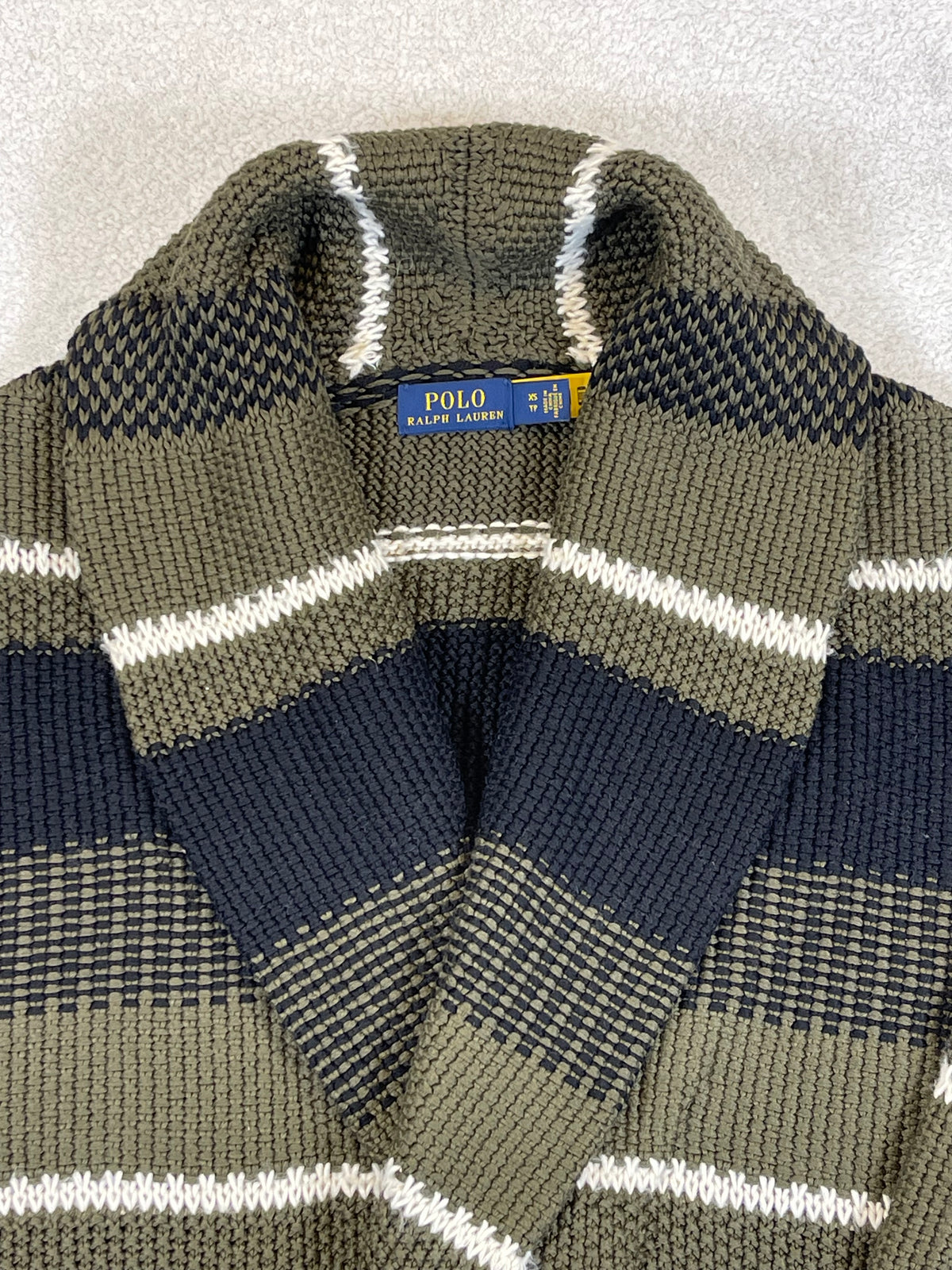 Polo Ralph Lauren Striped Shawl-Collar Cardigan