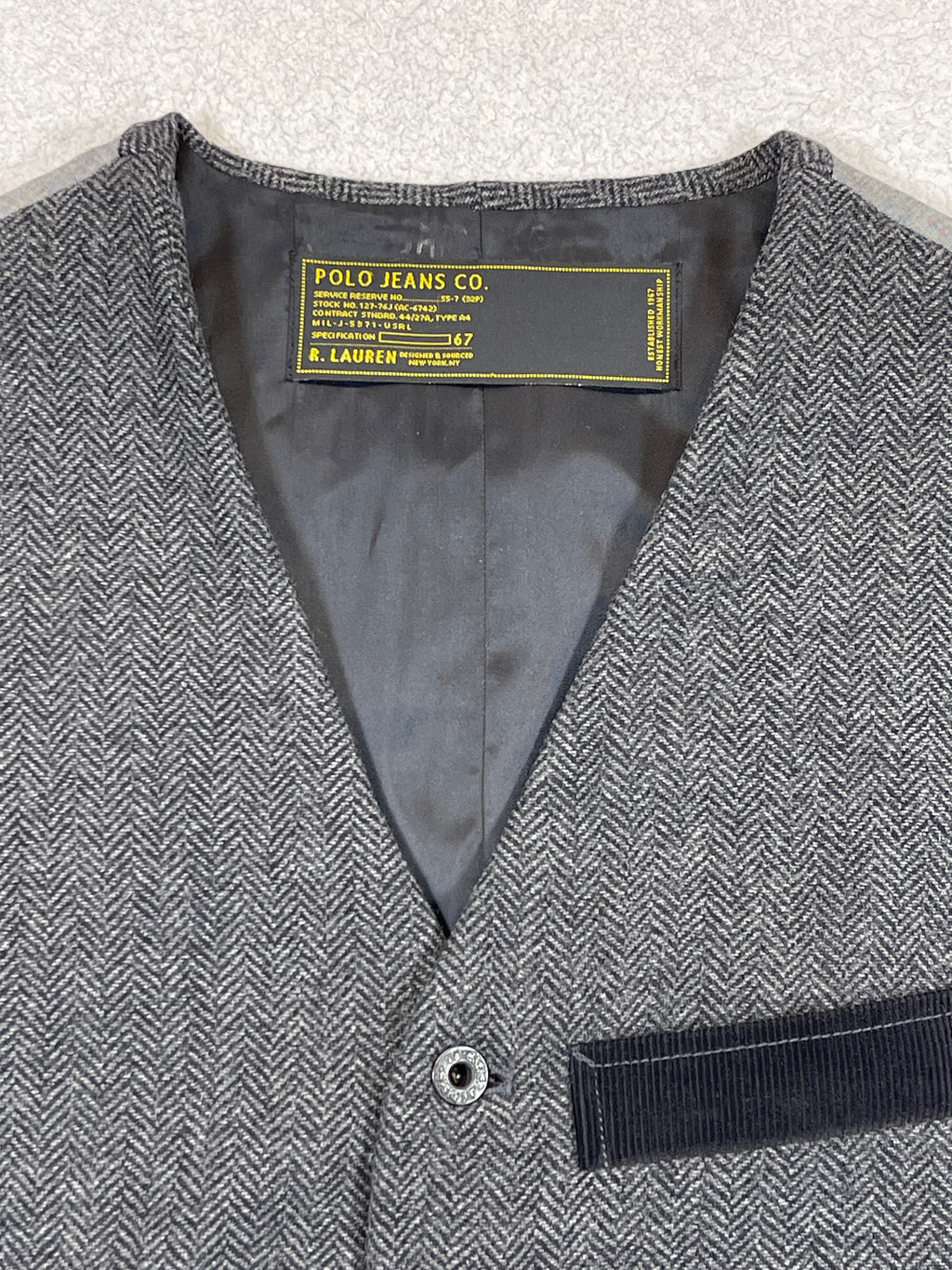 Polo Jeans Co. Ralph Lauren Herringbone Wool Vest