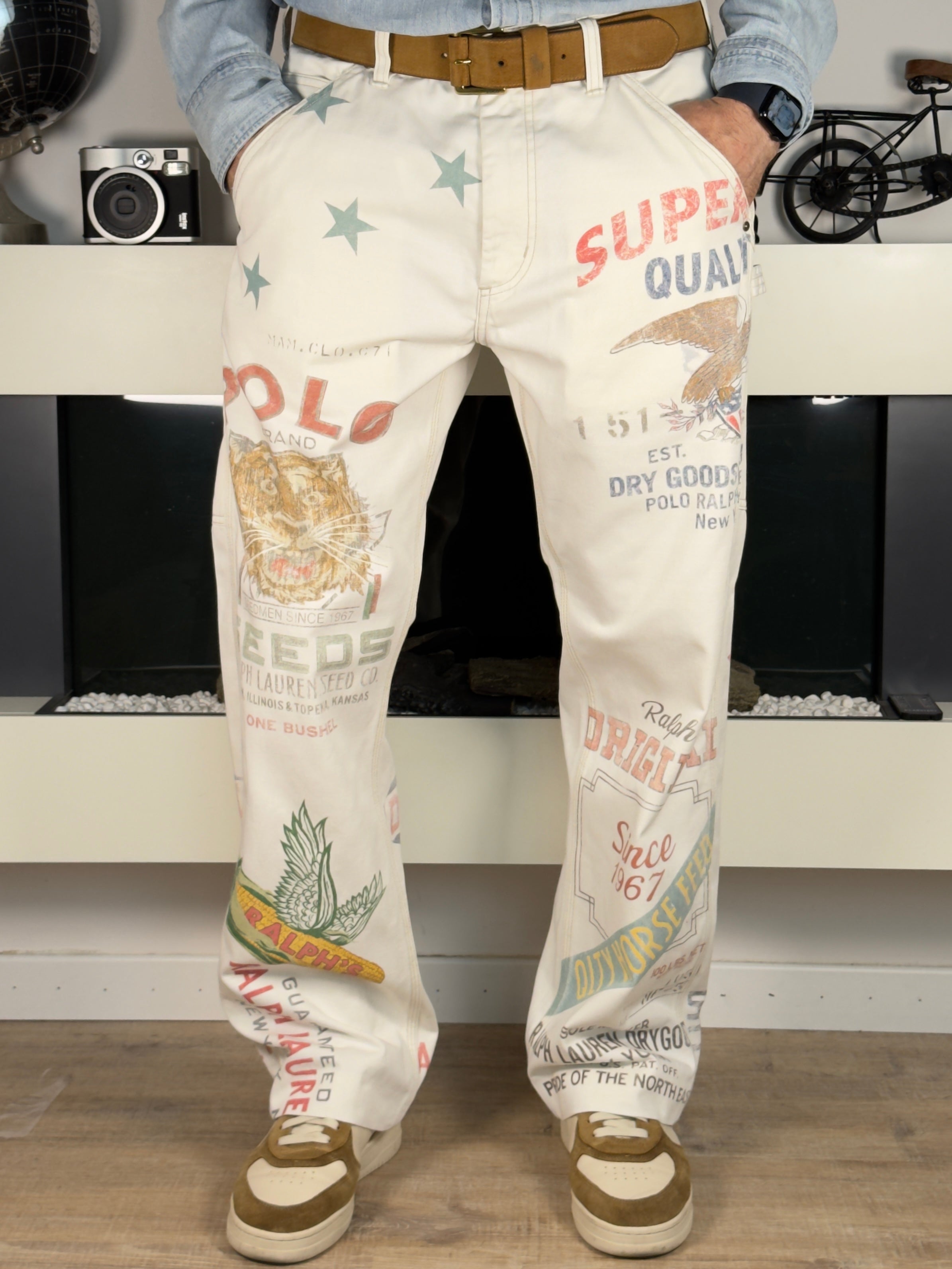 Polo Ralph Lauren Patterned Carpenter Canvas Trousers