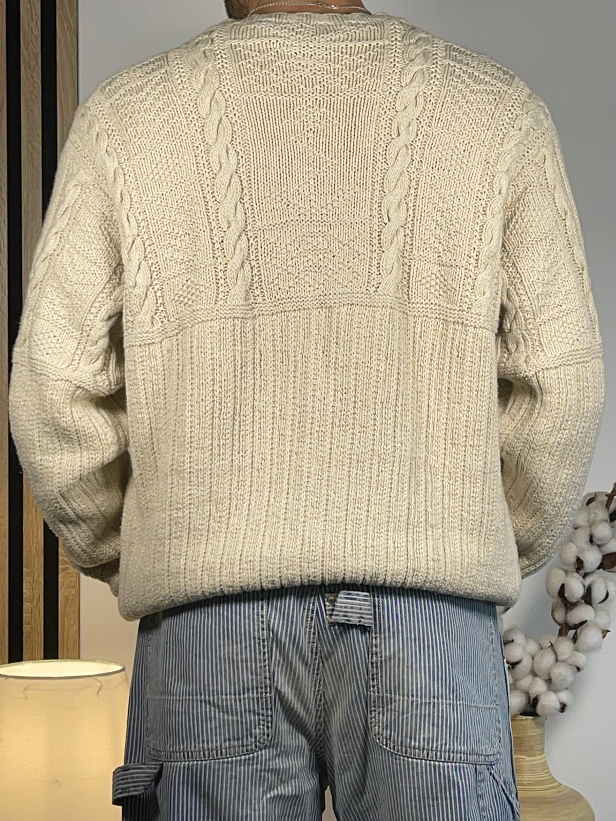 Ralph Lauren Polo Sportsman Vintage Hand-Knit Aran Anchor Sweater