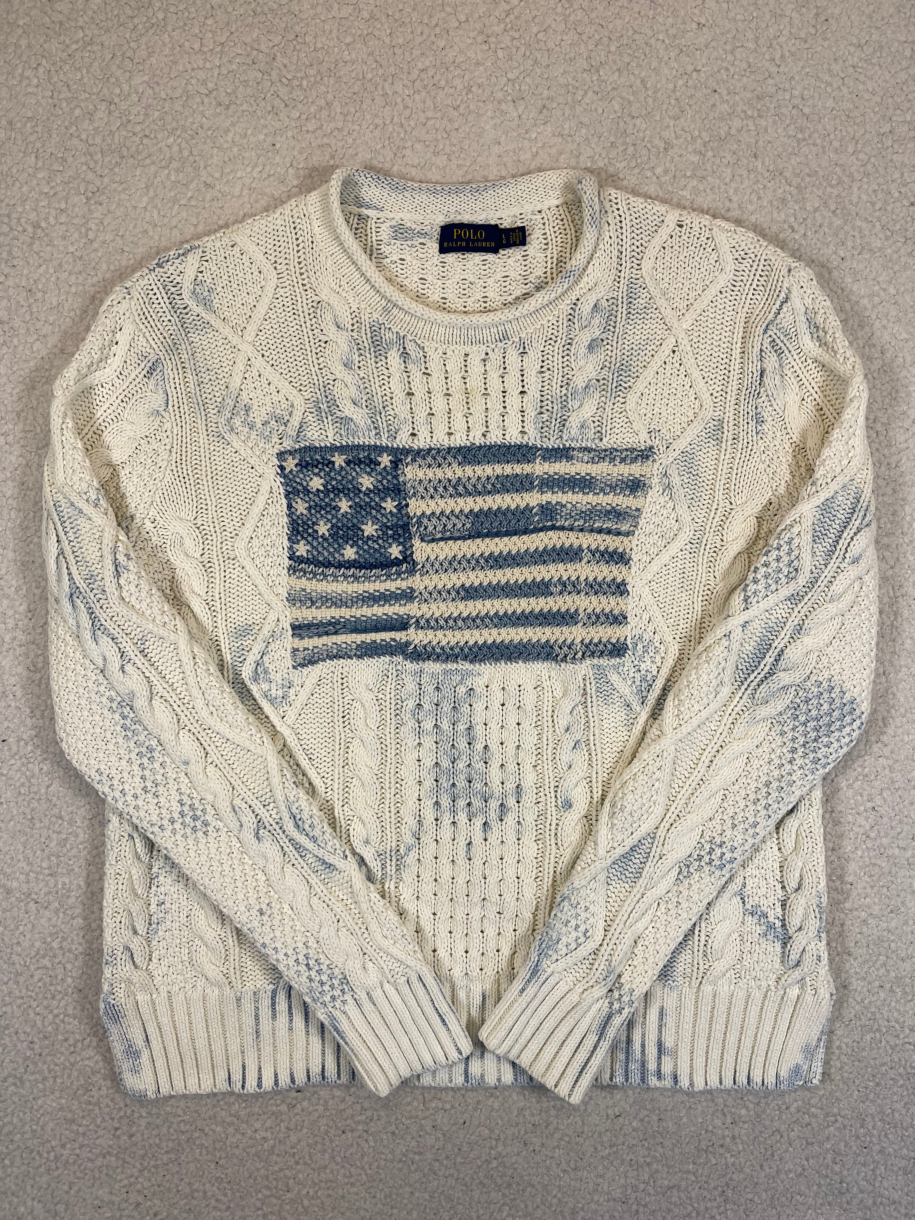 Polo Ralph Lauren Flag Aran Knit Sweater