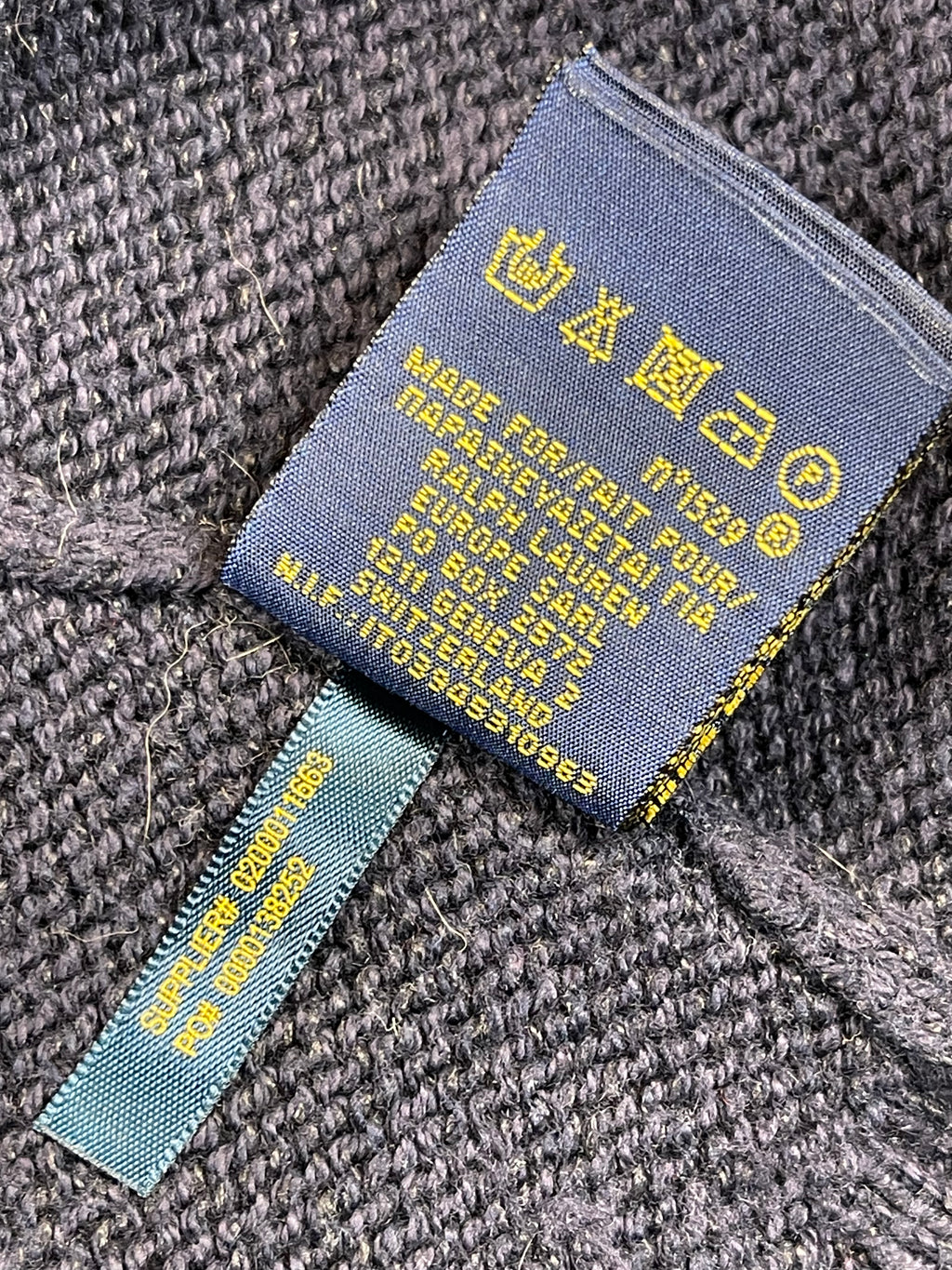 Polo Ralph Lauren Vintage Polo Bear Duffle Coat Cotton & Linen Sweater L