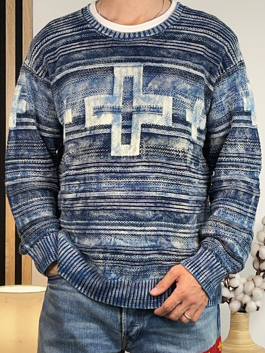 Polo by Ralph Lauren x Naiomi Glasses Indigo Cotton Sweater (2024)