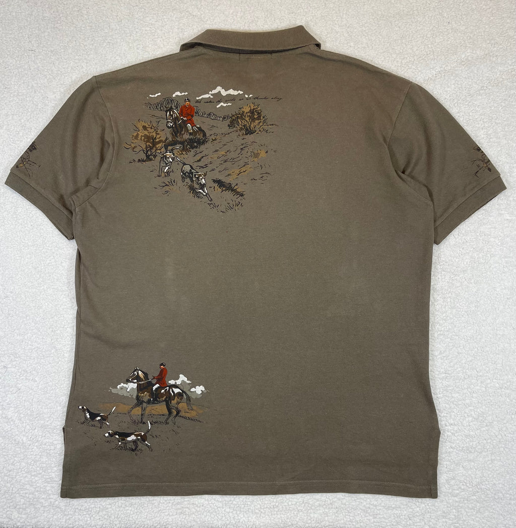Polo Ralph Lauren Hunting Motif Cotton Piqué Polo (Vintage 2000s)
