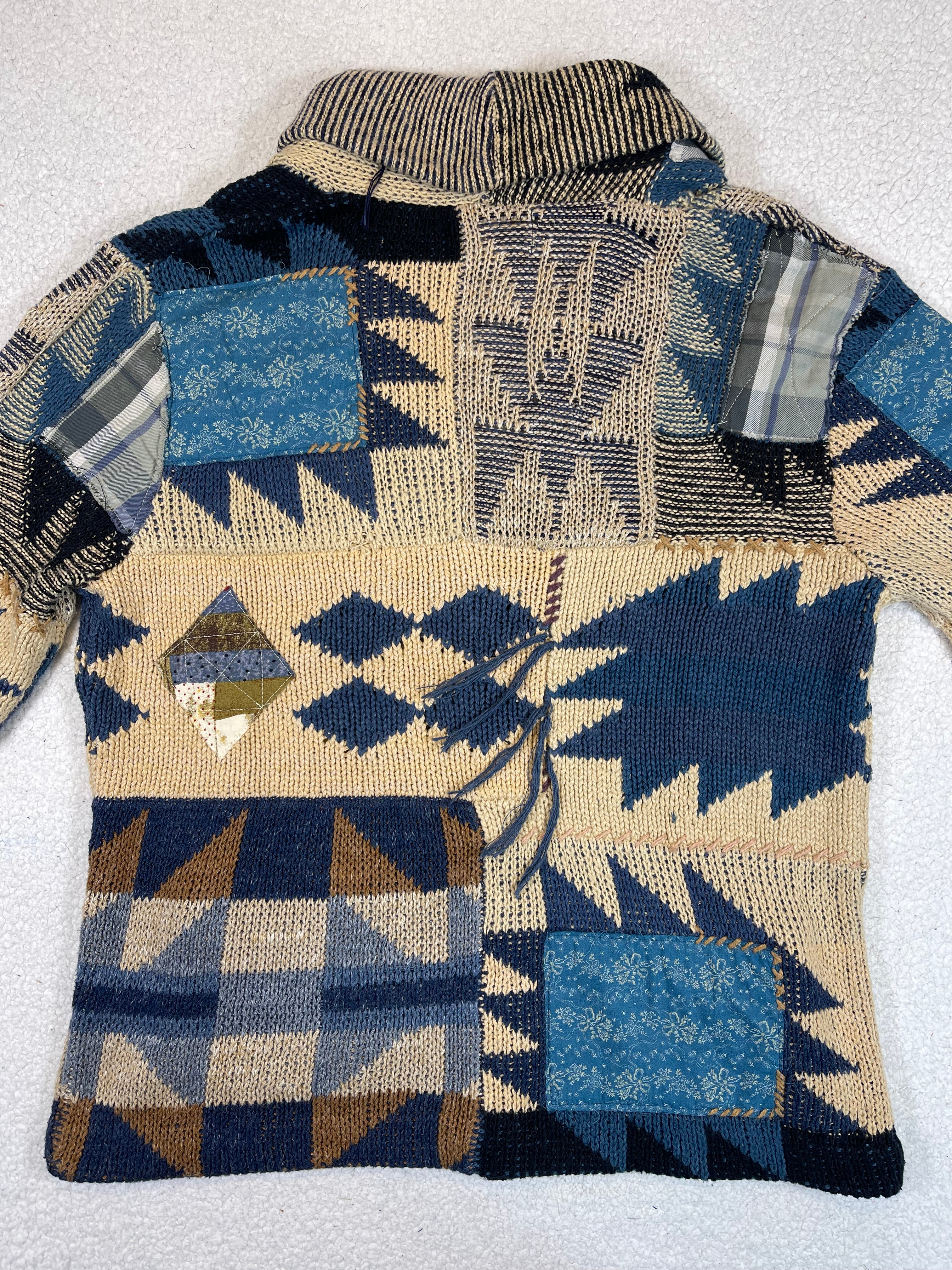 Ralph Lauren Denim & Supply Patchwork Shawl Collar Cardigan (Vintage 2000s)