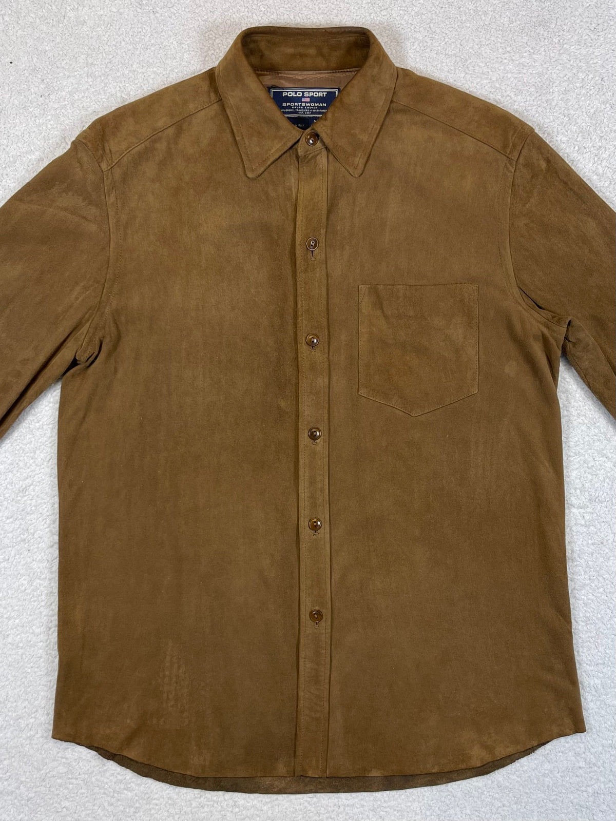 Ralph Lauren Polo Sport Vintage Polo Sportswoman Goat Suede Overshirt M