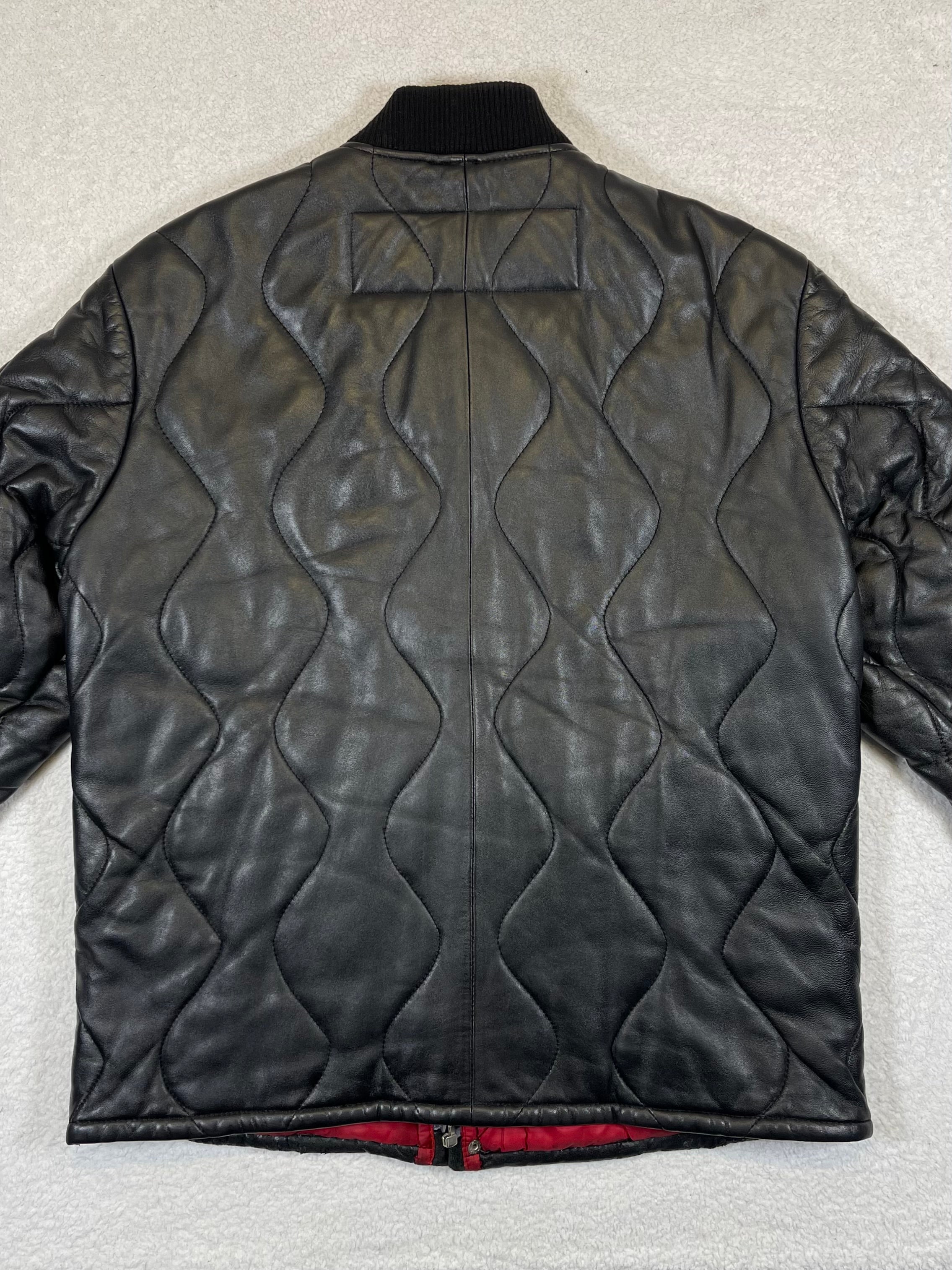 Polo Jeans Co. Ralph Lauren Vintage Quilted Lamb Leather Bomber Jacket