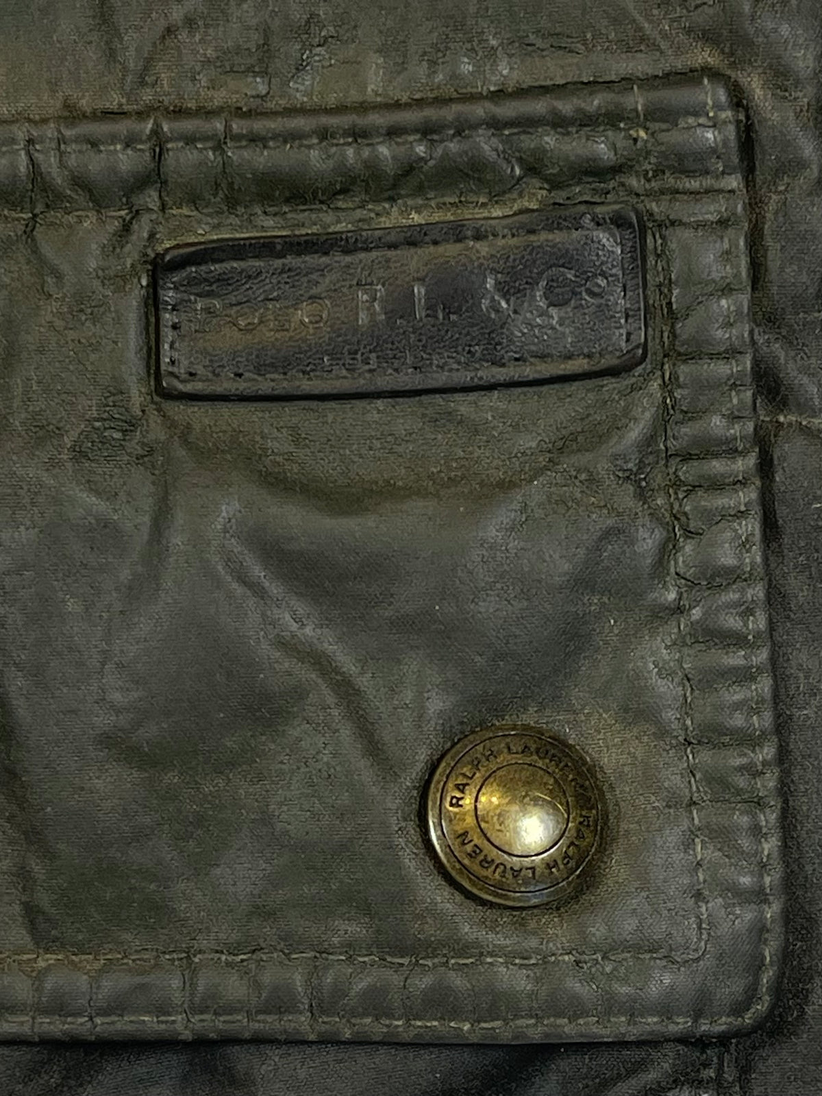 Polo Ralph Lauren Waxed Cotton Motorcycle Jacket L