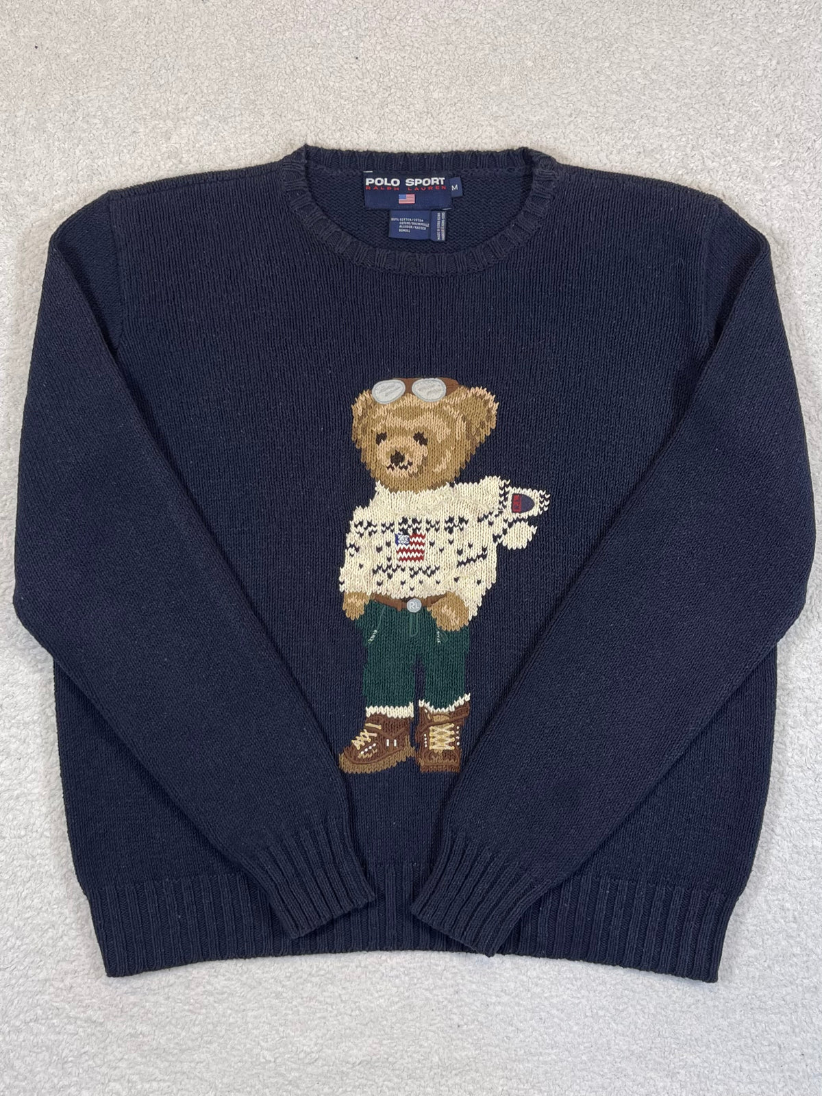 Ralph Lauren Polo Sport Vintage Polo Bear Cotton Sweater