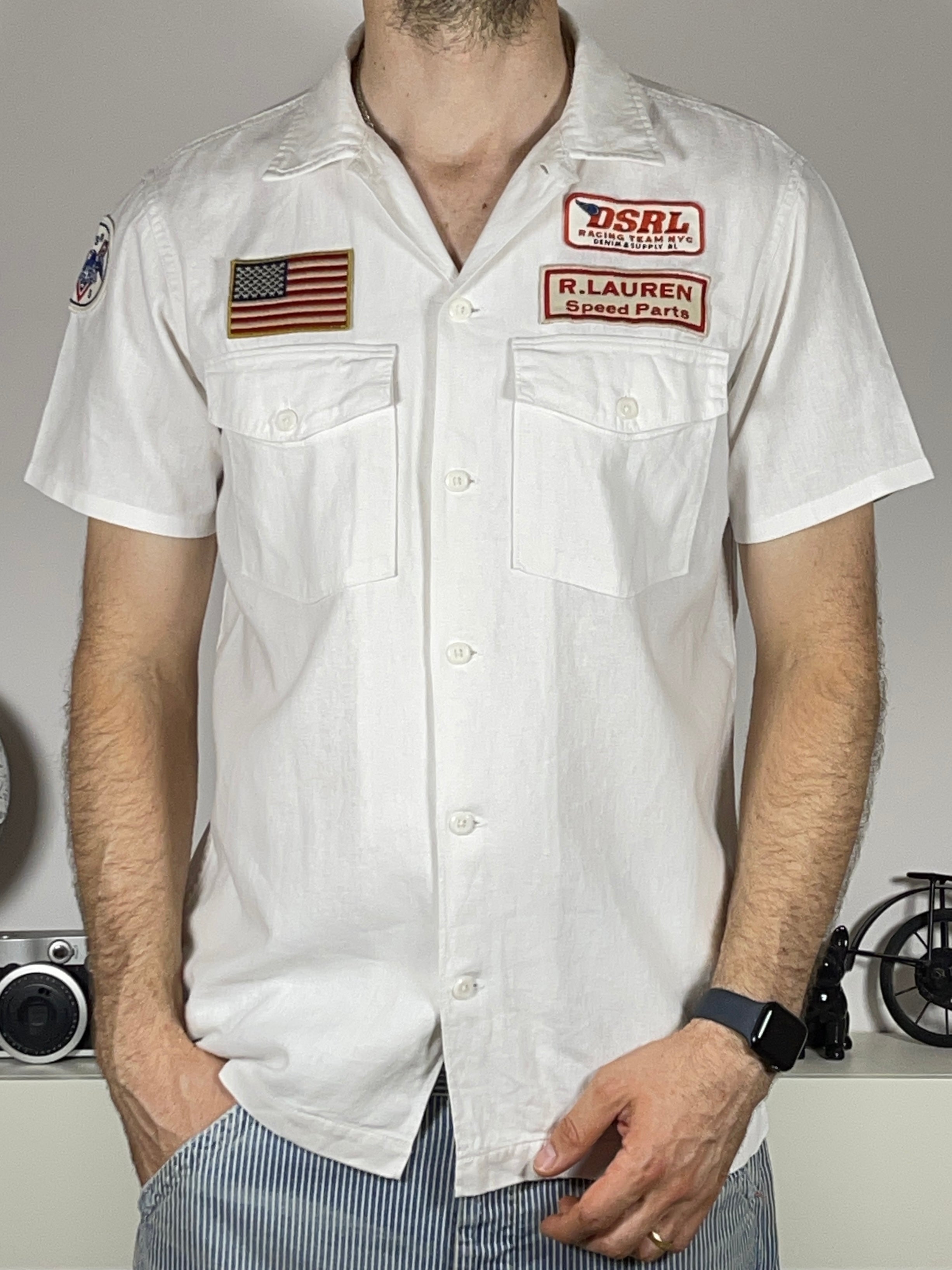 Ralph Lauren Denim & Supply Linen Blend Racing Workwear Shirt (Vintage 2011–2016)