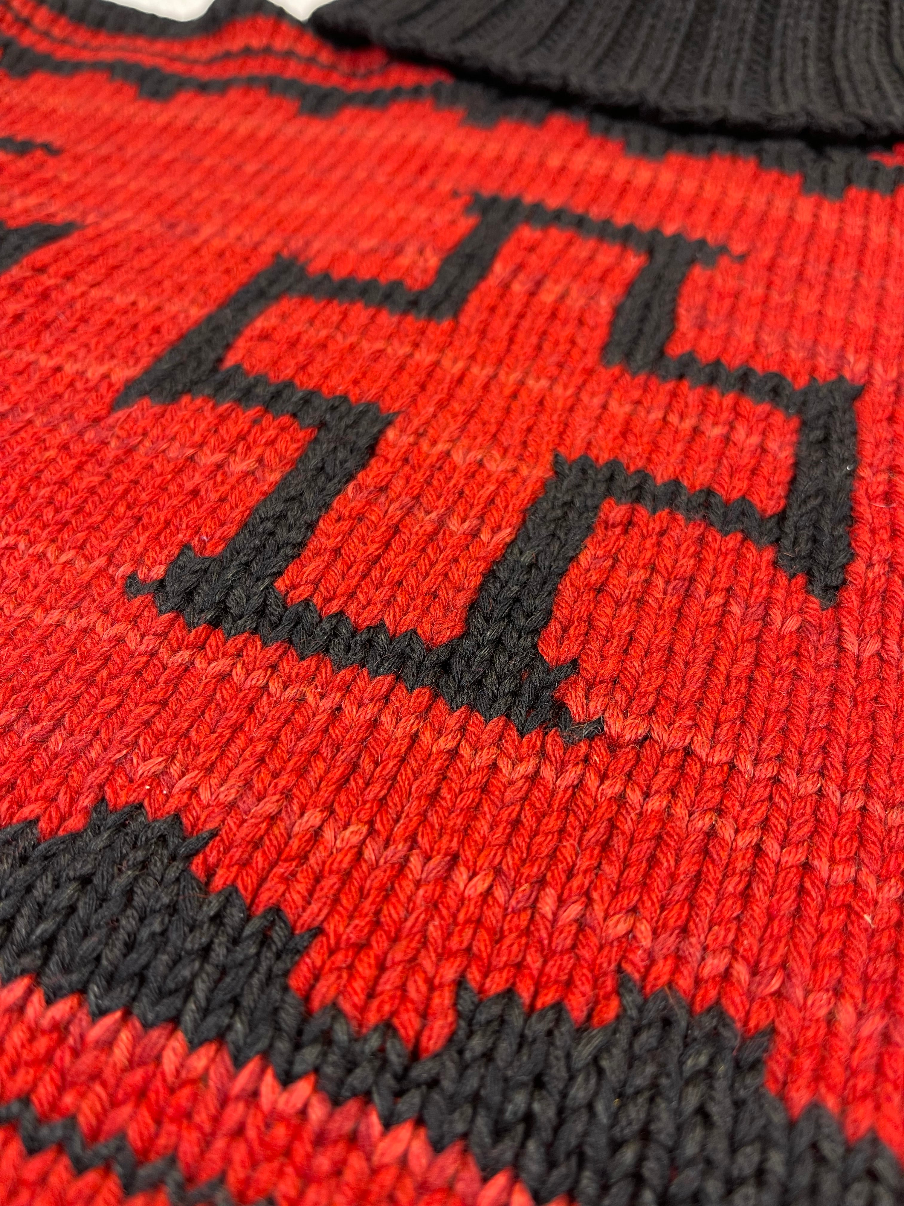 Polo by Ralph Lauren Vintage Hand-Knit Patterned Wool, Linen & Silk Turtleneck Sweater