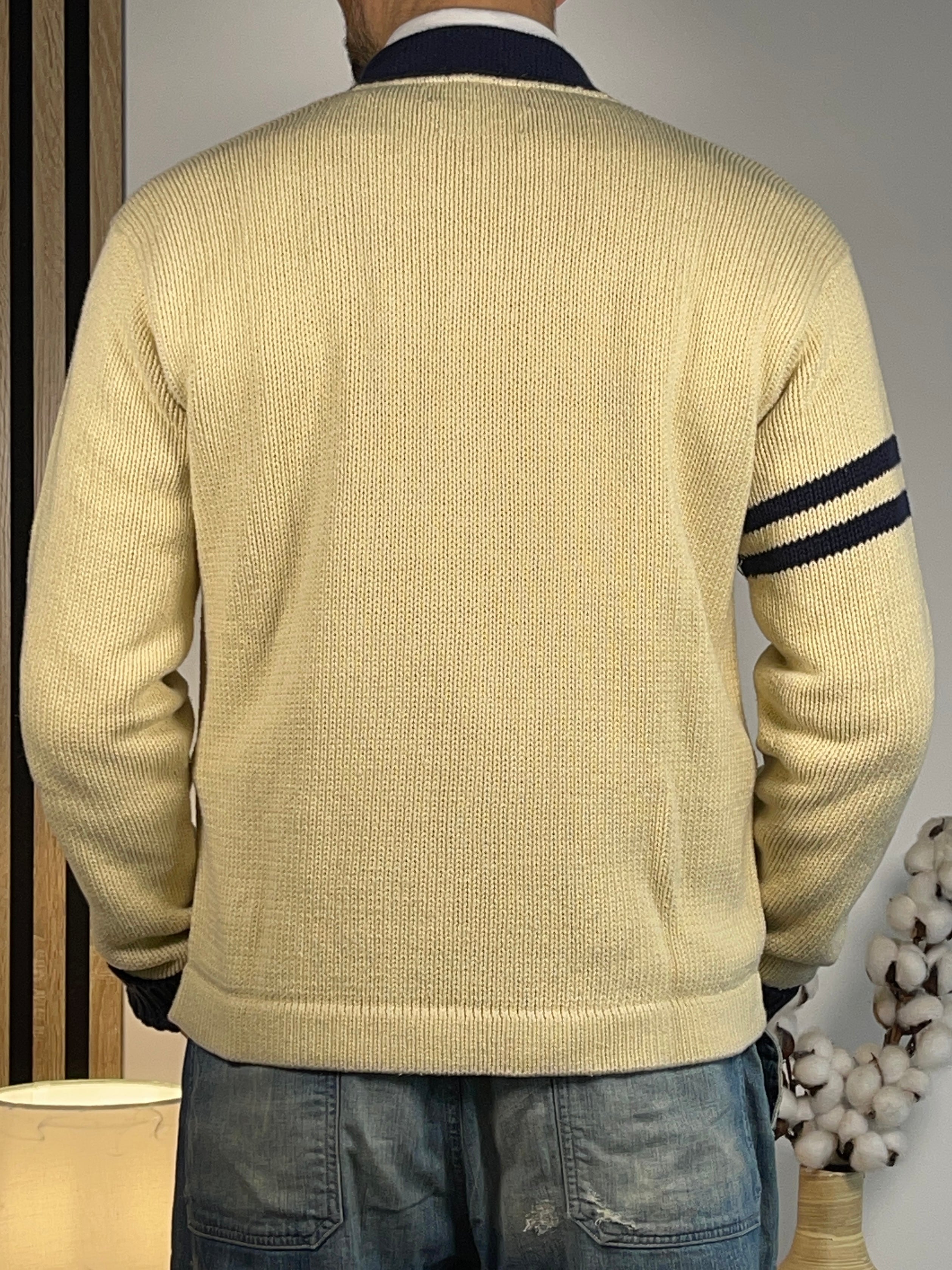 Polo by Ralph Lauren Vintage Collegiate-Inspired Linen & Cotton Cardigan